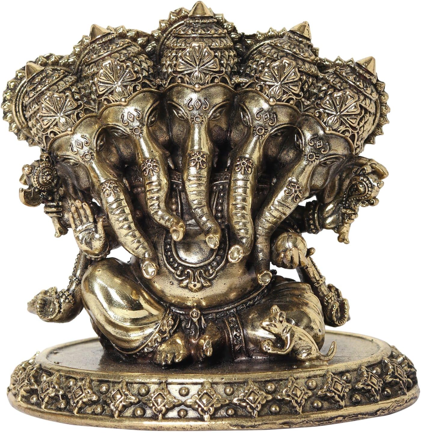 Small Superfine Panchamukhi Ganesha Brass Statue