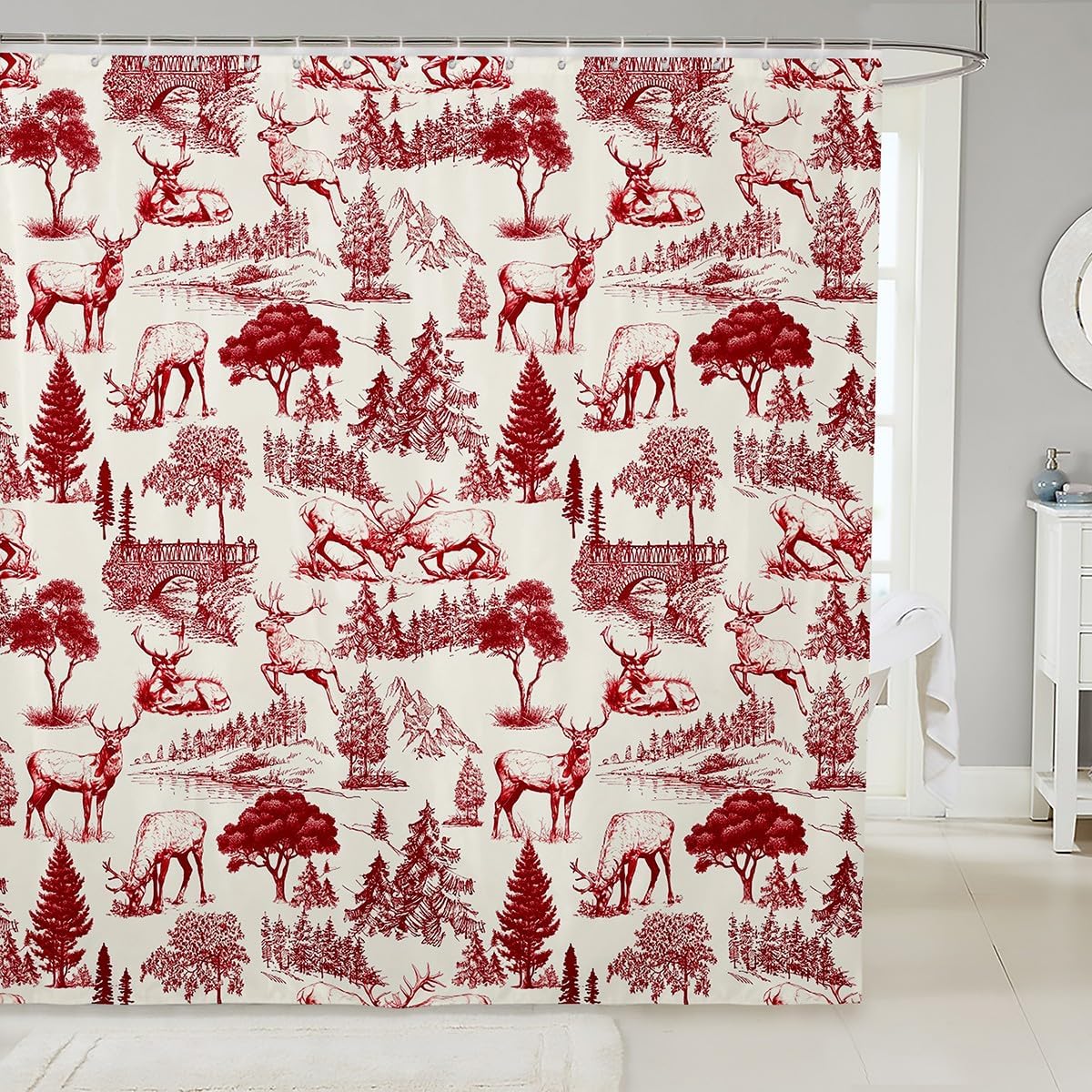 Feelyou Deer Shower Curtain Set 72x78