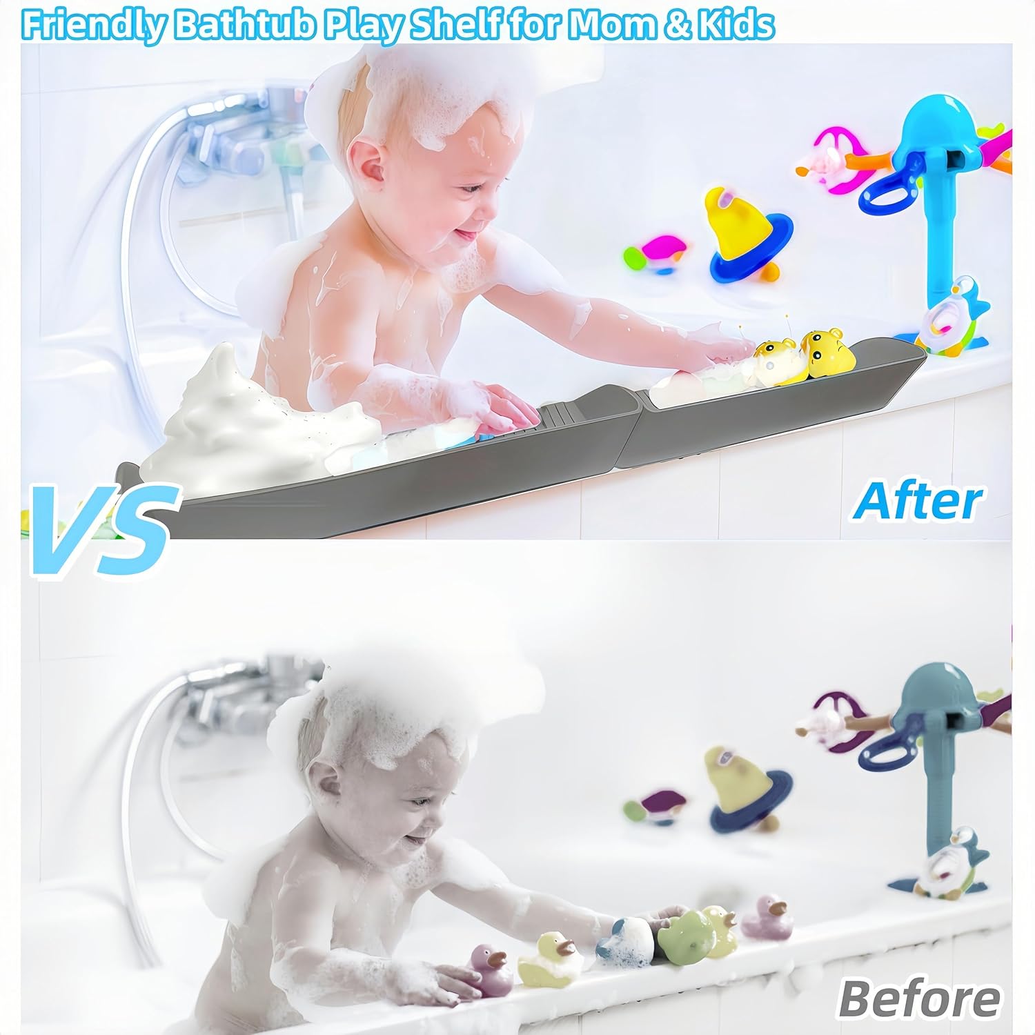 DAECHAO Bathtub Splash Guard with 4 Suction Cups