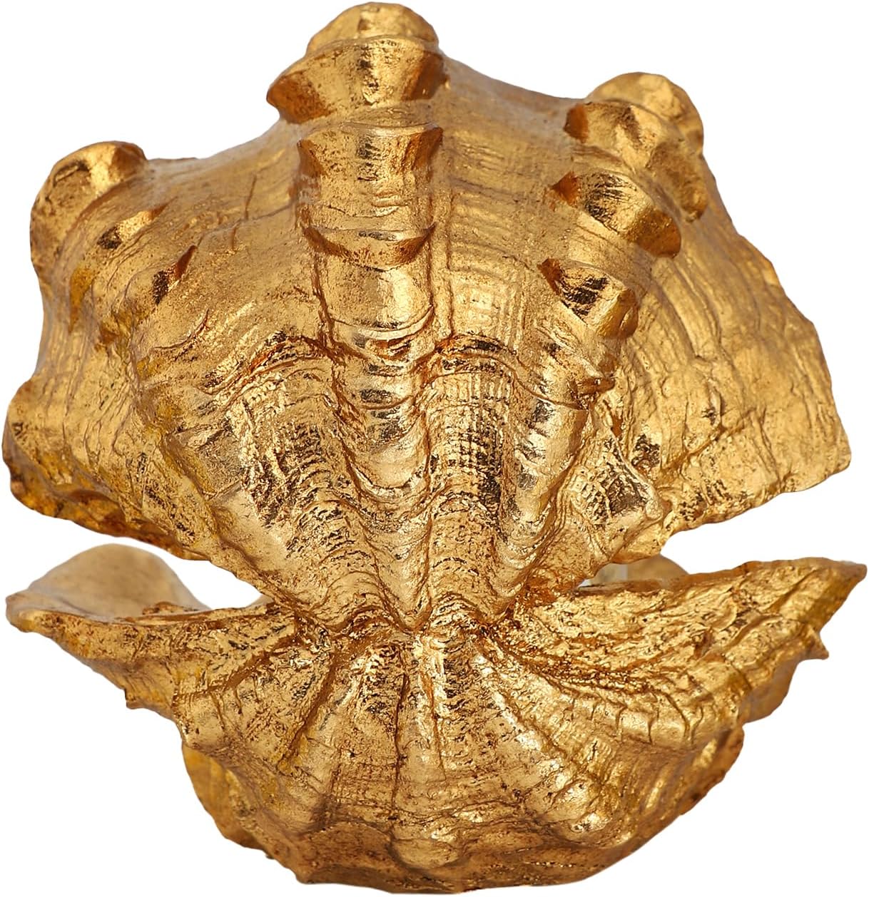 Zonsuli Gold Pearl Oyster Sculpture Handmade Shell Statue