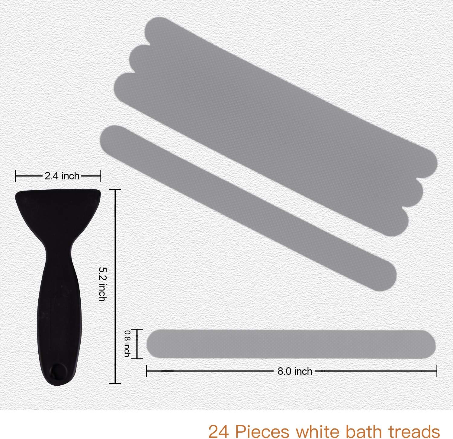 Non-Slip Bathtub Stickers 24 PCS Gray Safety Treads