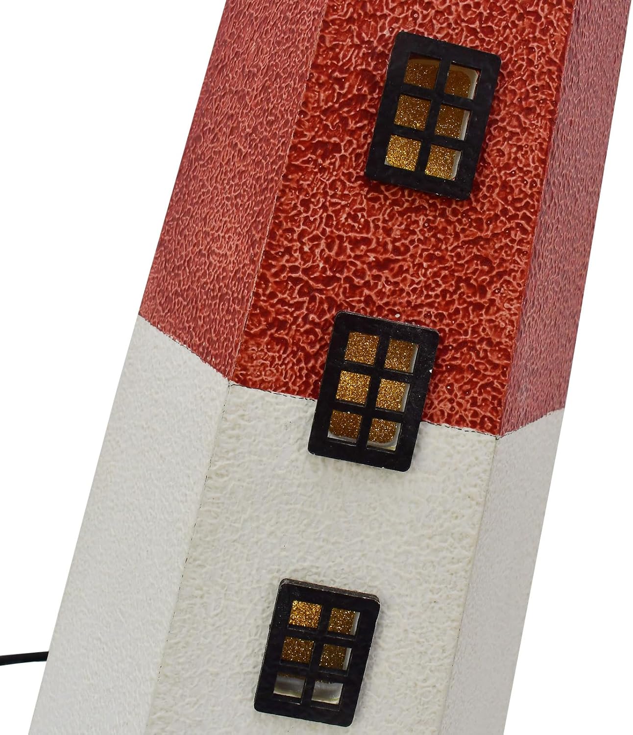 K KILIPES USB Powered Wooden Lighthouse Decor