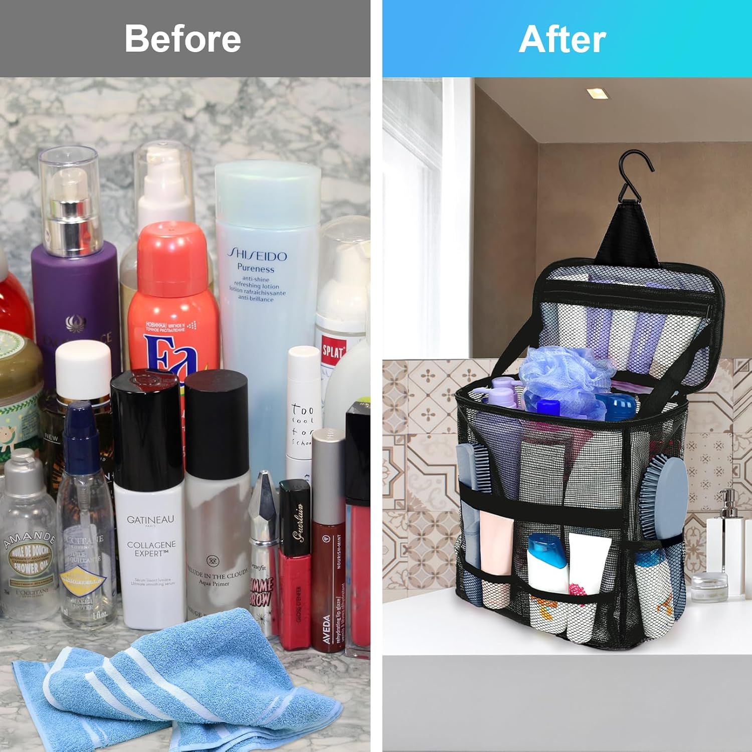 NOBLIGOAL Large Capacity Mesh Shower Caddy Portable Travel Bag