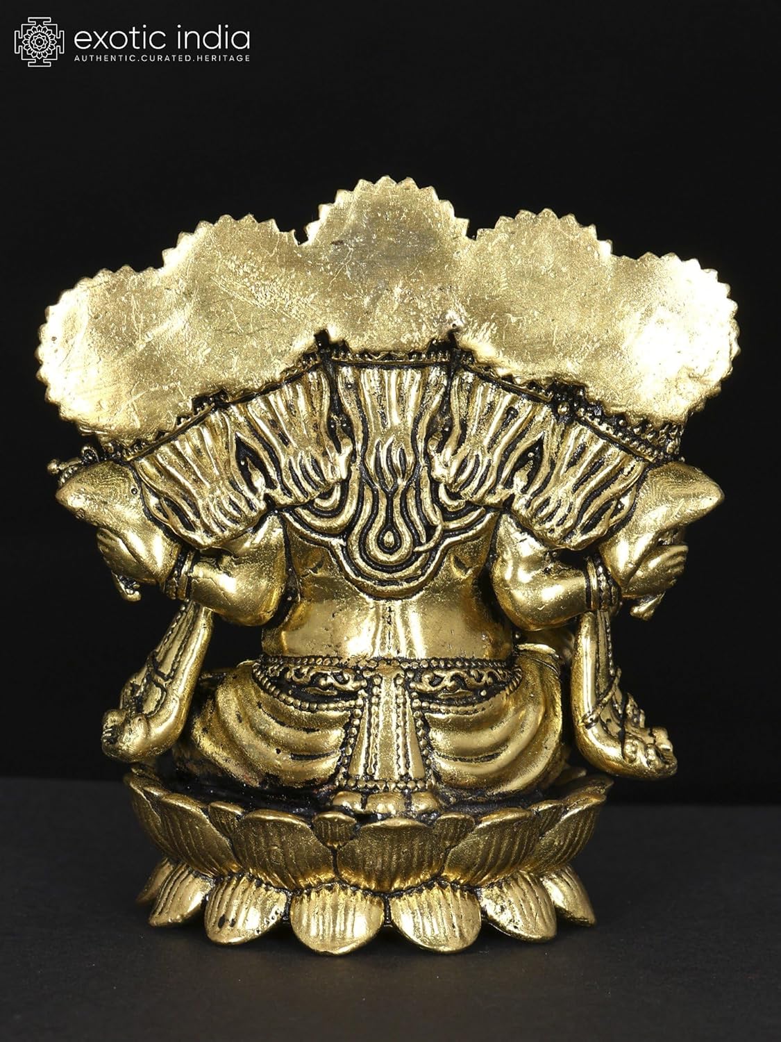 Small Panchamukhi Ganesha Brass Statue Home Office Decor