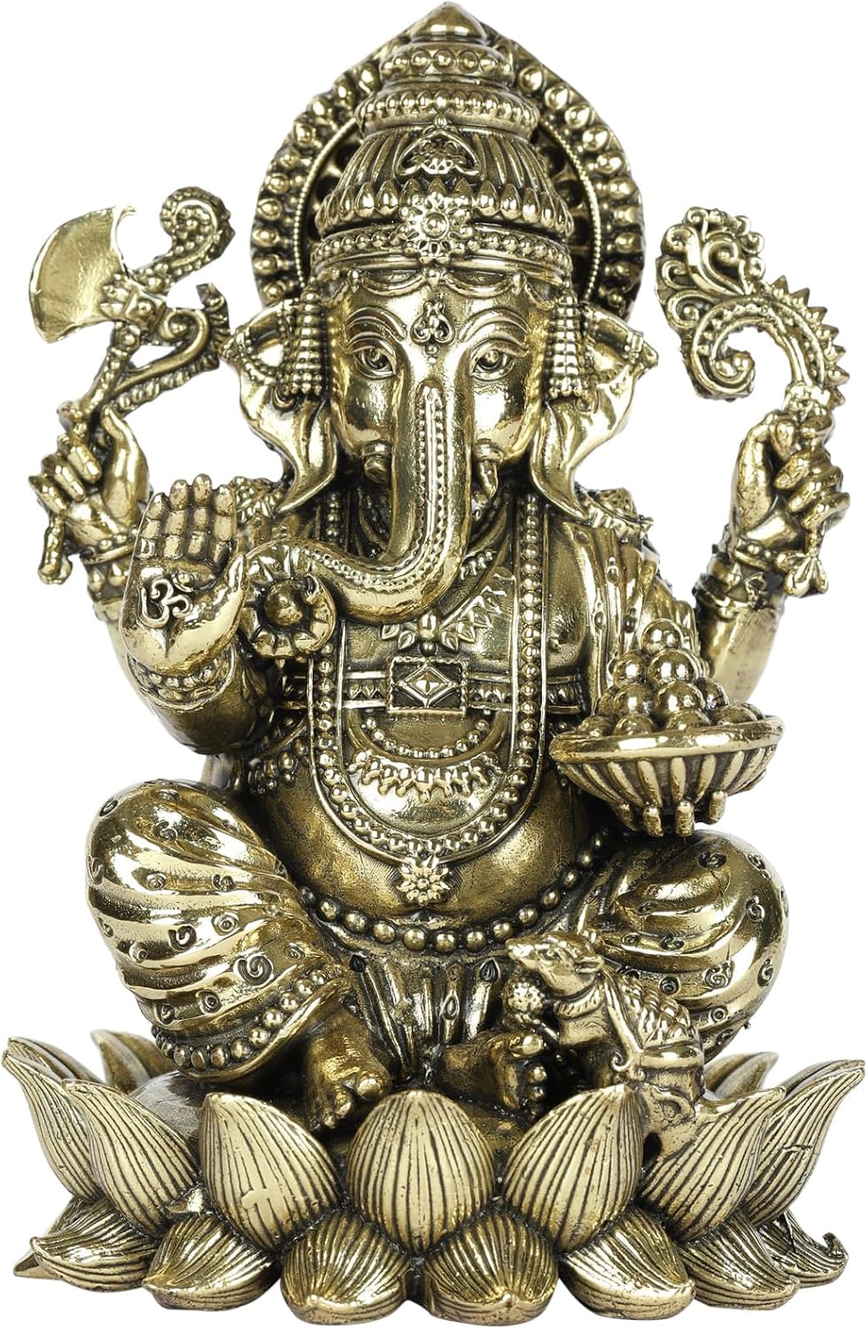 Exotic India Small Superfine Ganesha Brass Statue