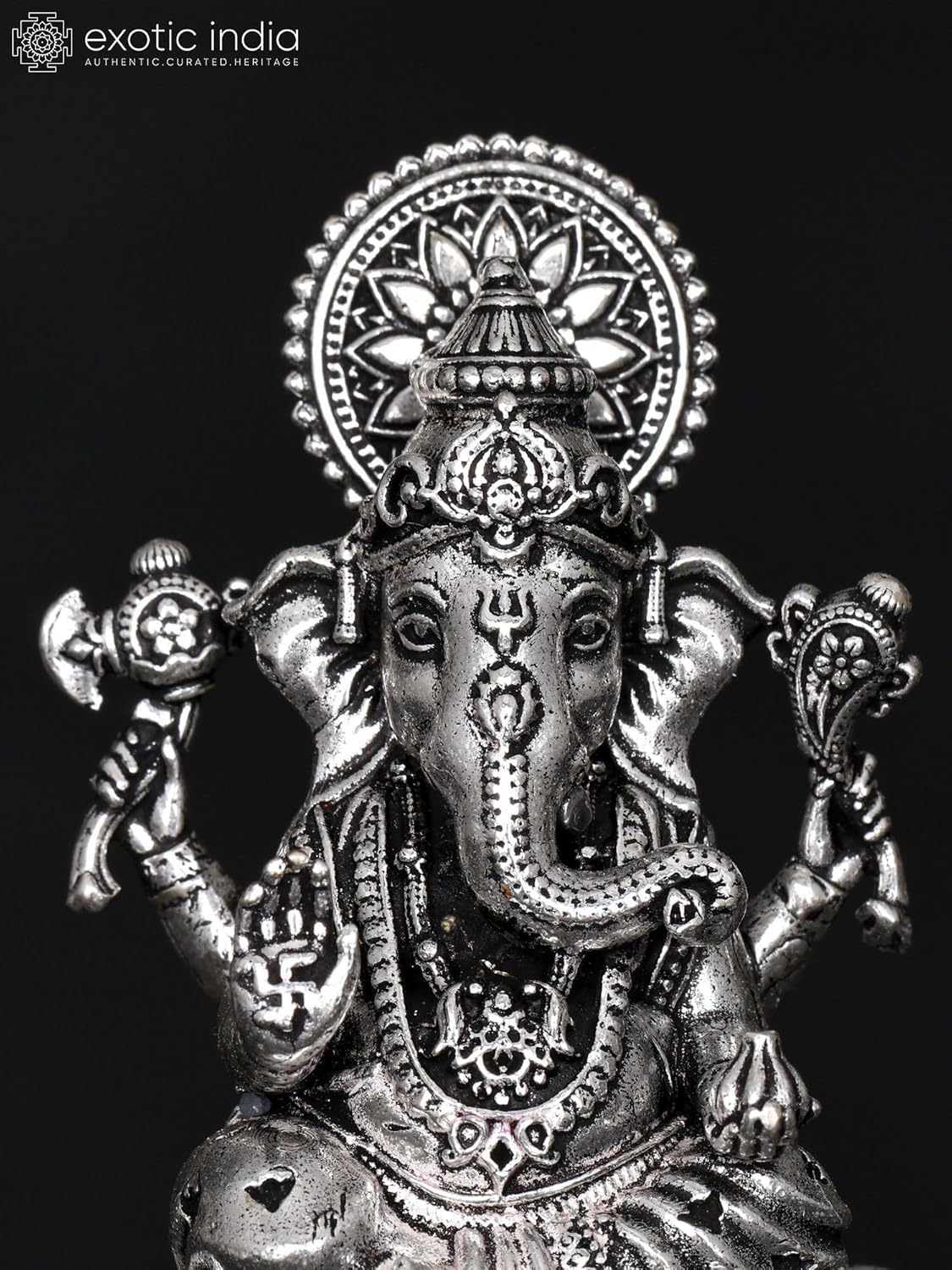 Exotic India Small Superfine Ganesha Brass Statue 1
