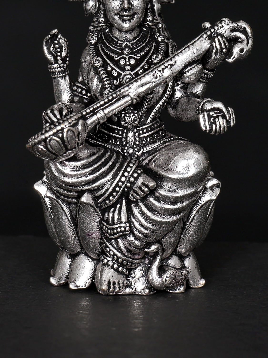 Exotic India Small Superfine Saraswati Brass Statue