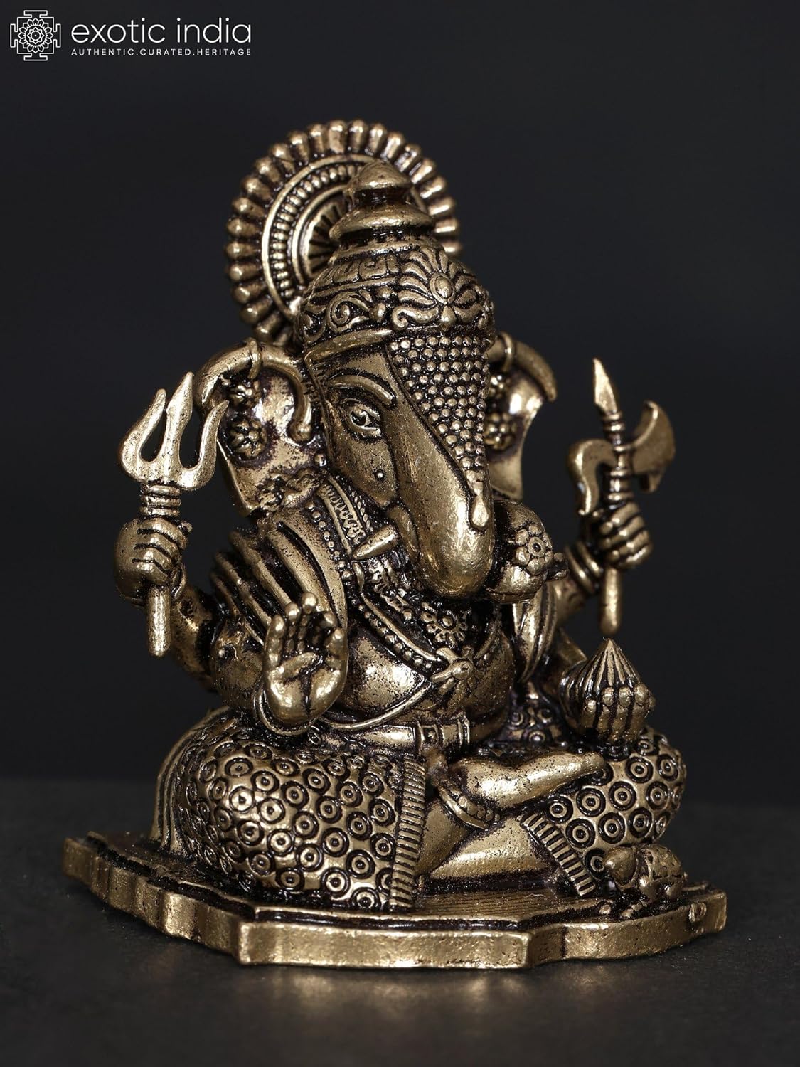 Small Superfine Ganesha Brass Statue for Home Pooja