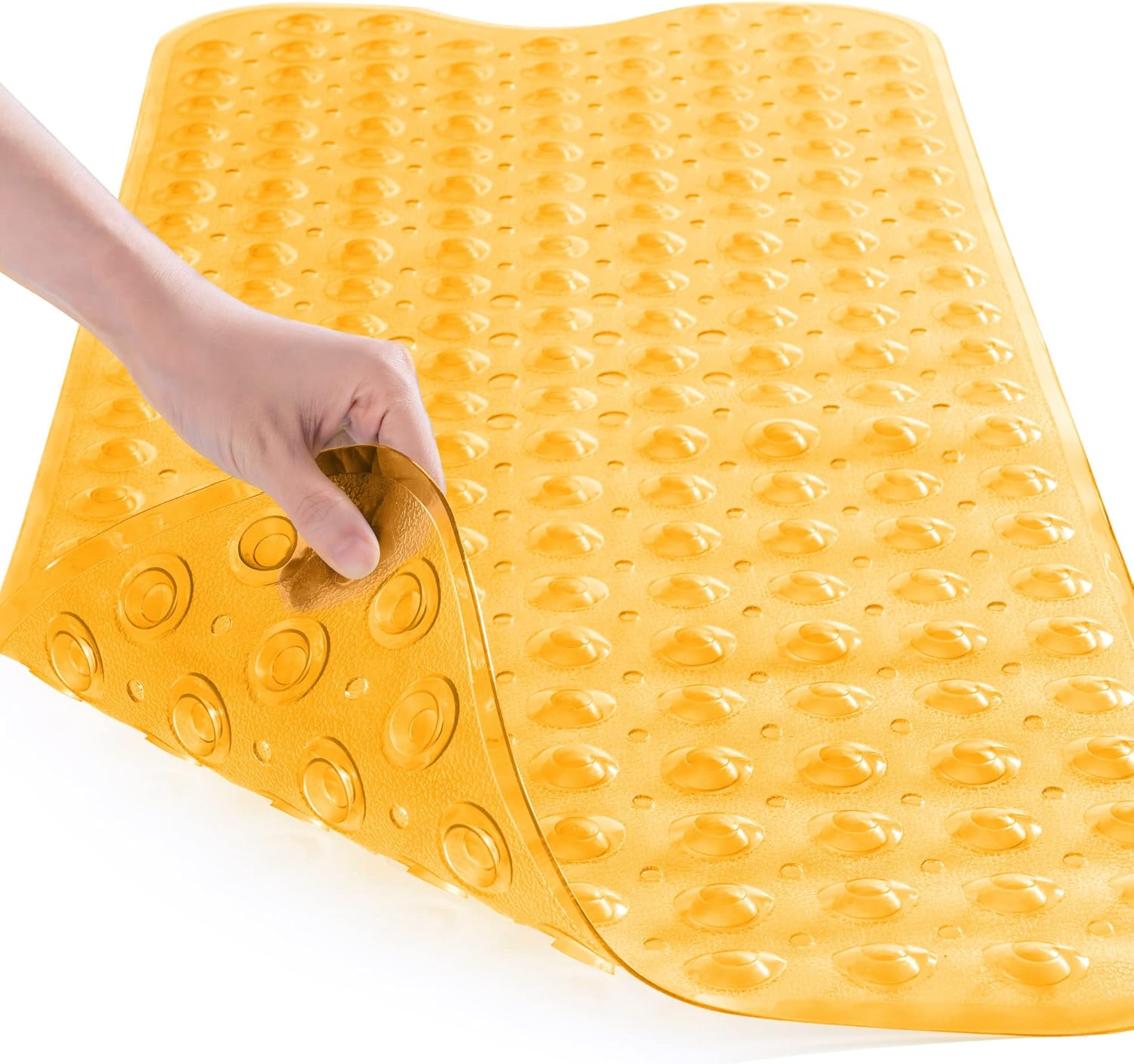 ROSMARUS Non-Slip Shower Mat 16x39 Inch Yellow