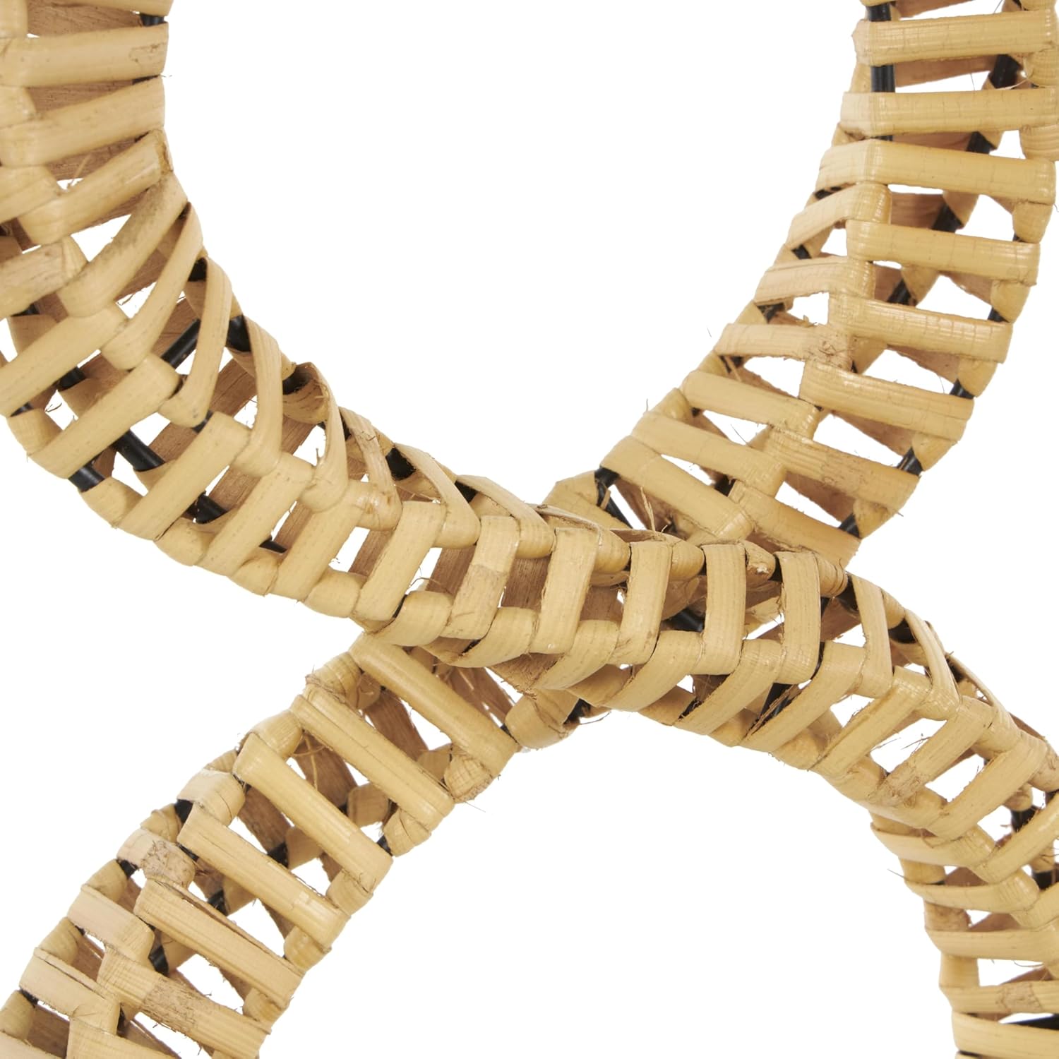 Deco 79 Brown Rattan Abstract Infinity Sculpture with Marble Base