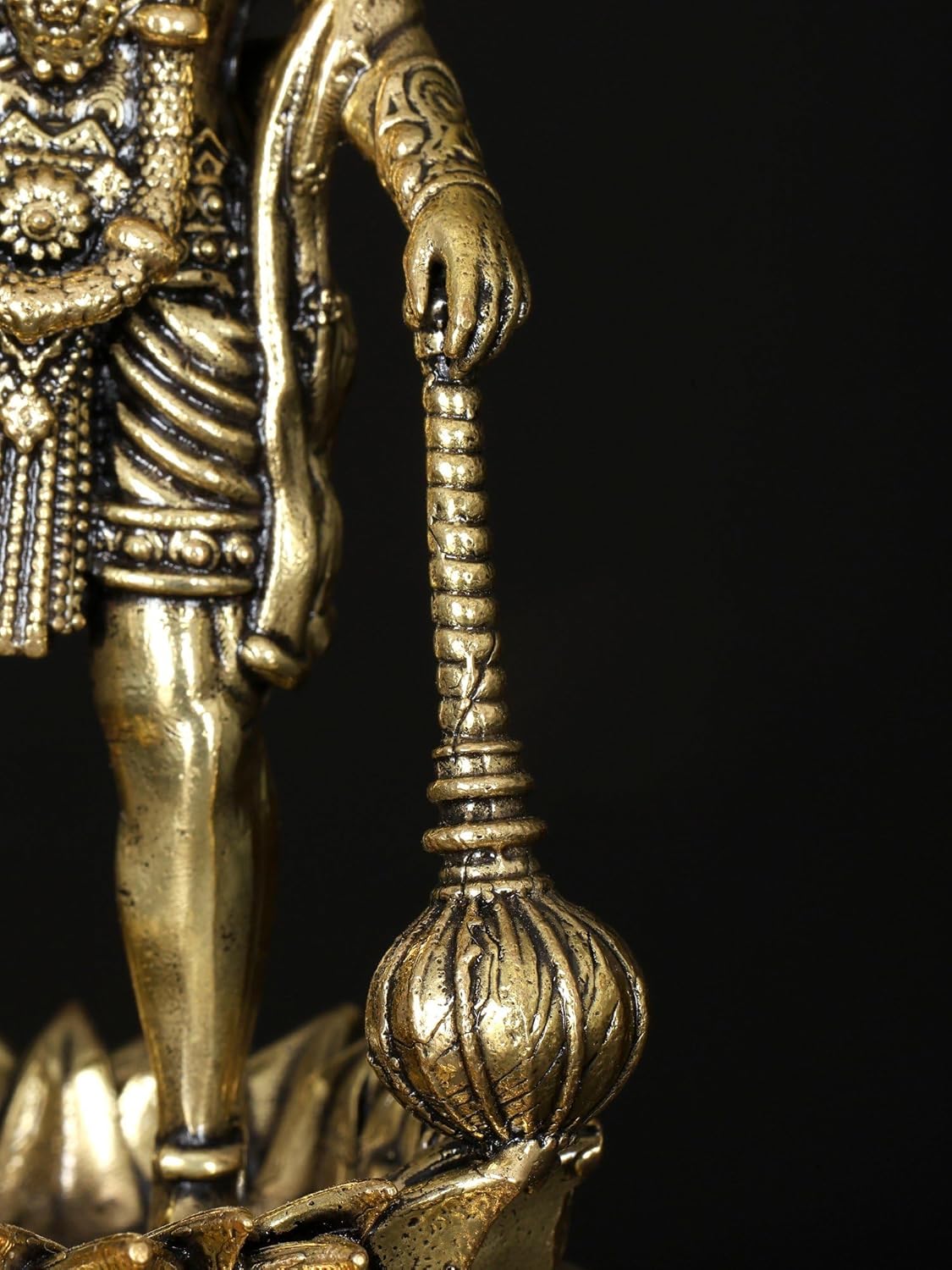 Small Superfine Hanuman Brass Statue Bajrangbali Pooja Temple Decor