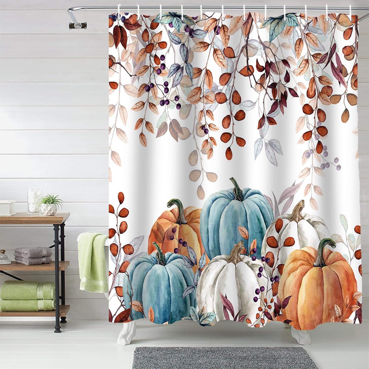 Vandarllin Fall Thanksgiving Shower Curtain Set 1