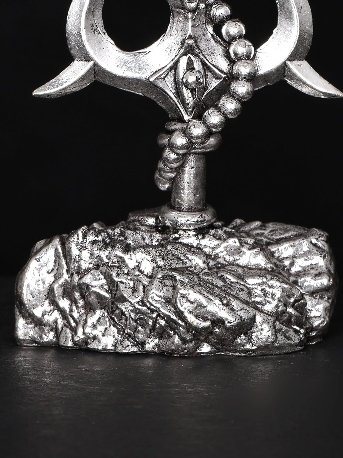 Exotic India Small Superfine Trishul Brass Statue with Damru and Om