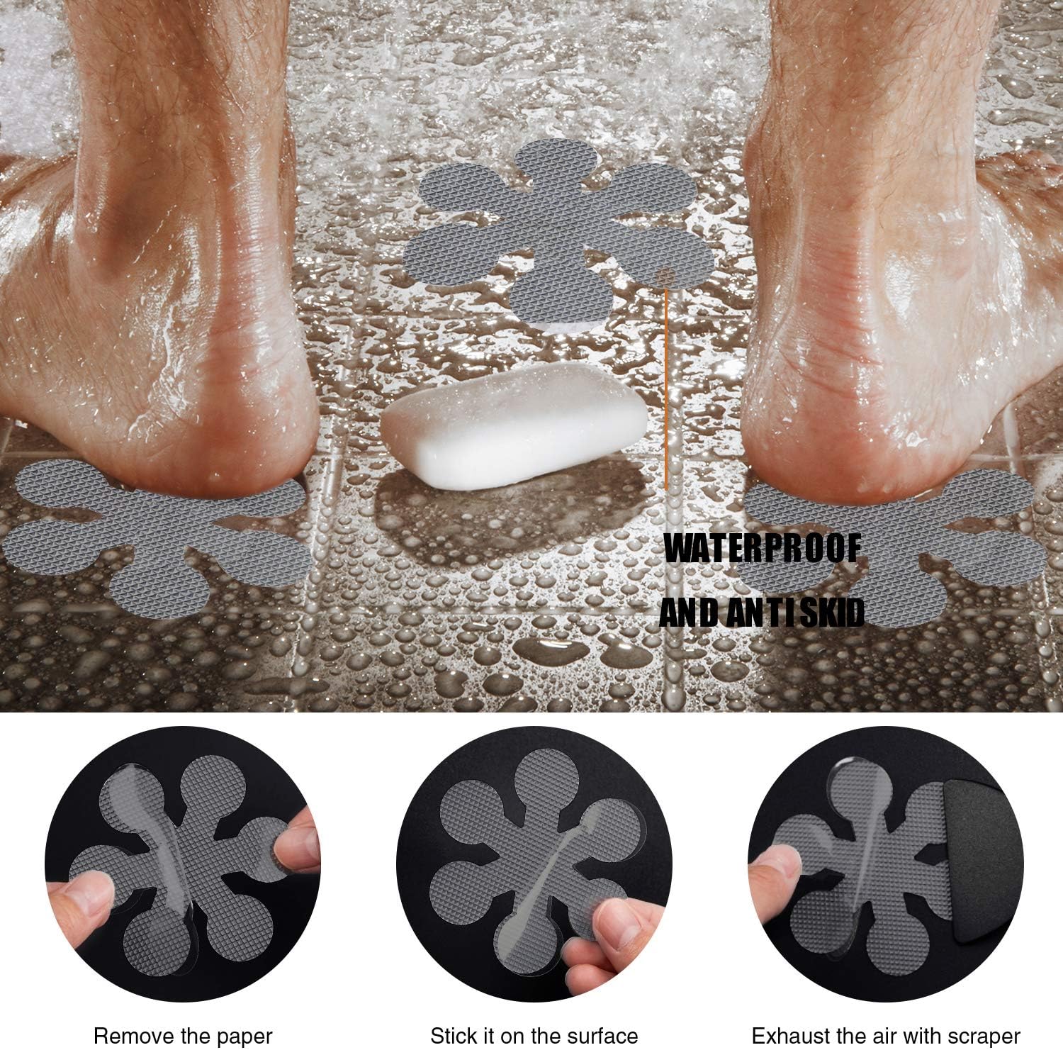 Secopad Bathtub Stickers Non-Slip 12 PCS Safety Treads