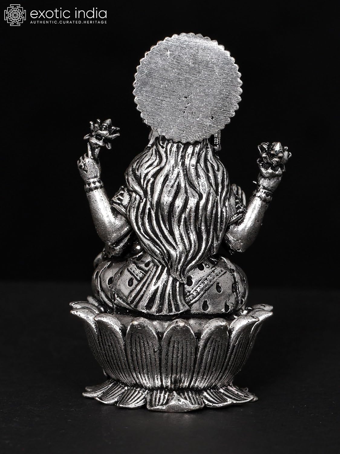Small Superfine Lakshmi Silver Plated Brass Statue Pooja Temple Decor