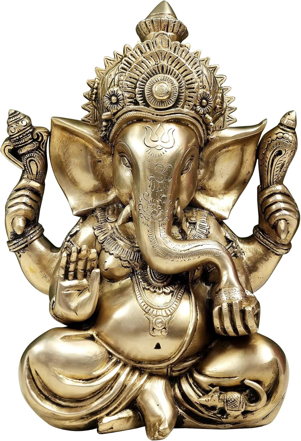 Brass Ganesha Statue 125 Inch Divine Home Office Decor