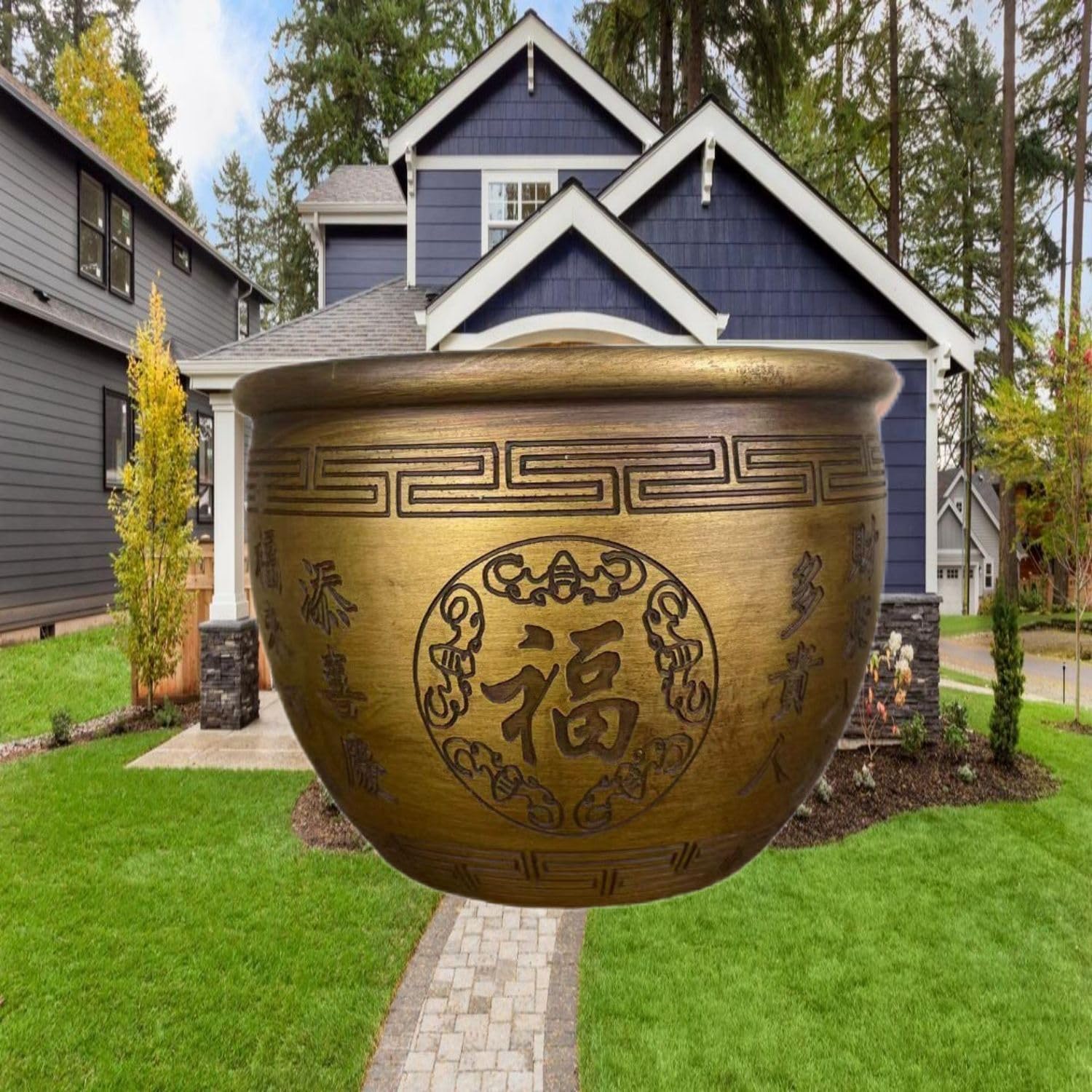 Ecqizer Handmade Golden Treasure Basin Feng Shui Decor 1