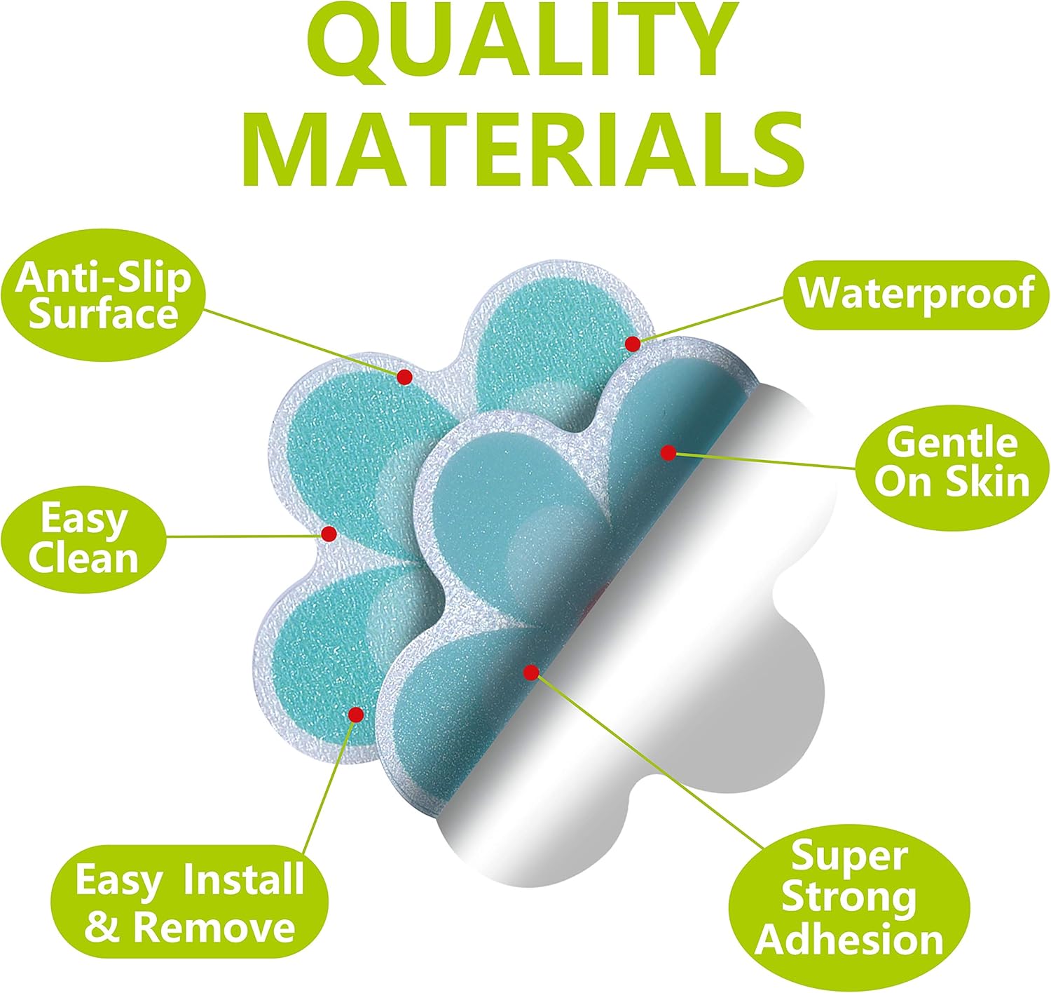 Hebayy 10 Pack Non-Slip Flower Bath Deco Stickers