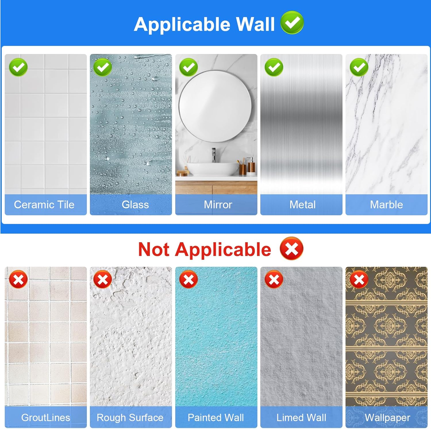 2pc Acrylic Wall Mount Organizer with Self Adhesive Tape