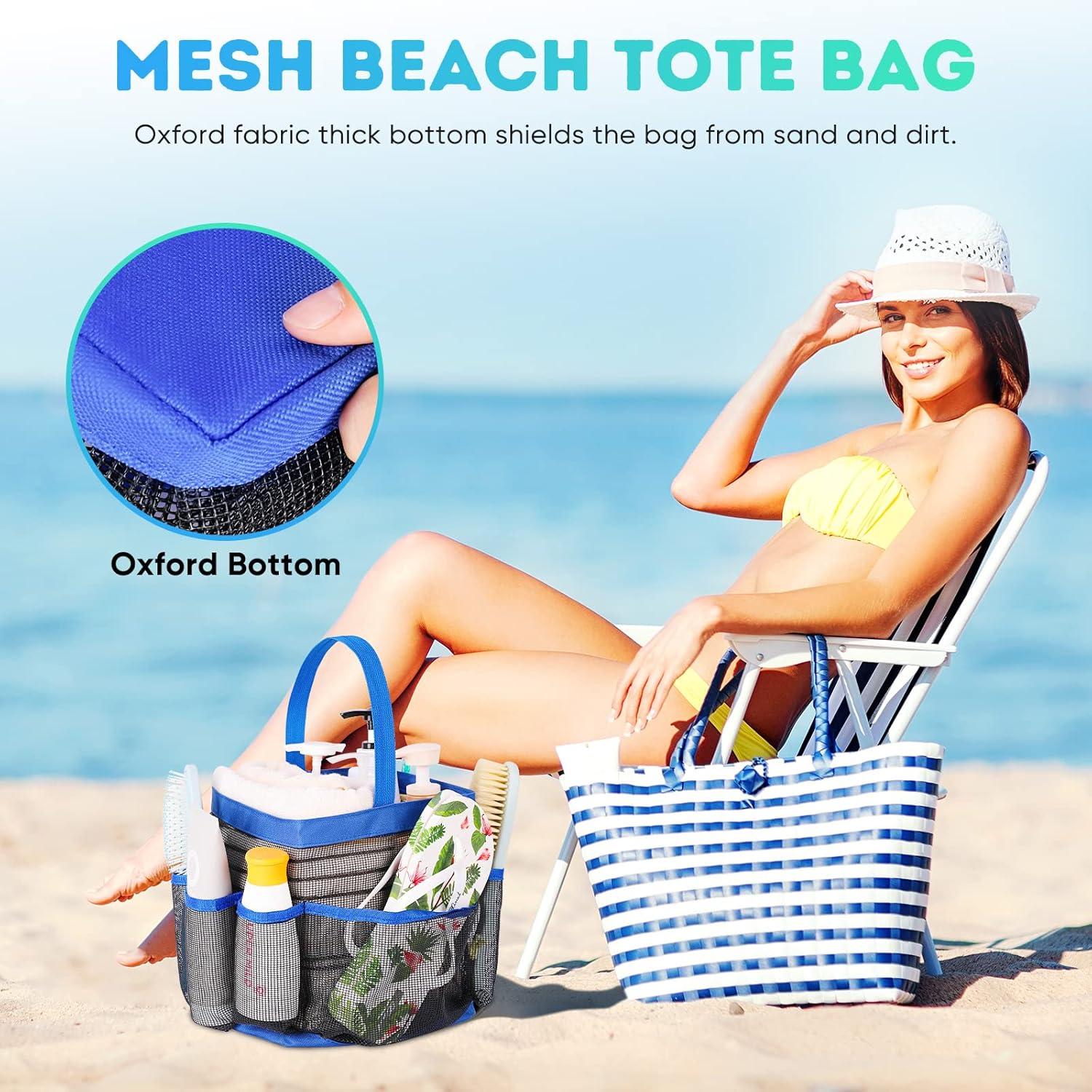 EUDELE Mesh Shower Caddy Portable with 8 Pockets