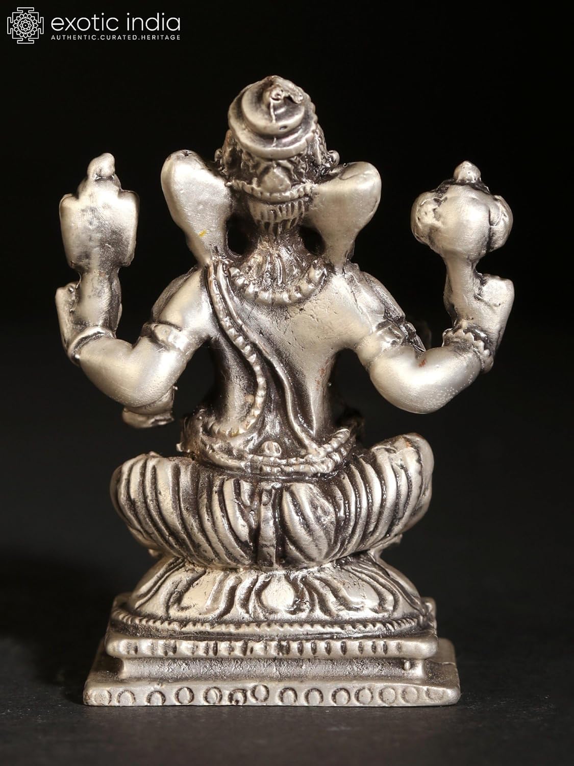 Exotic India Small Chaturbhuj Ganesha Brass Statue 1