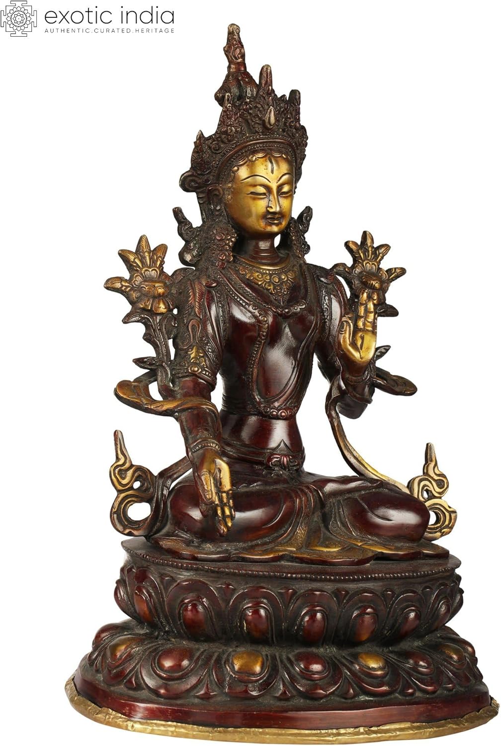 White Tara Devi Brass Statue - Home Decor Meditation