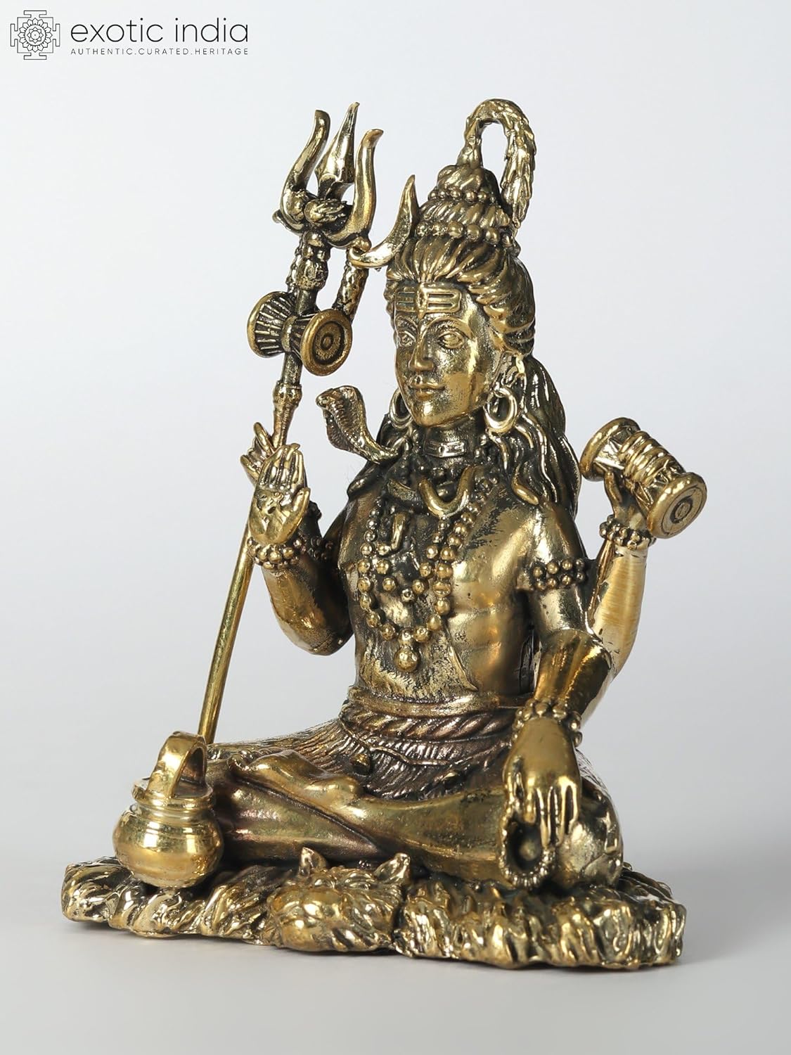 Small Superfine Lord Shiva Brass Statue for Home Puja Mandir