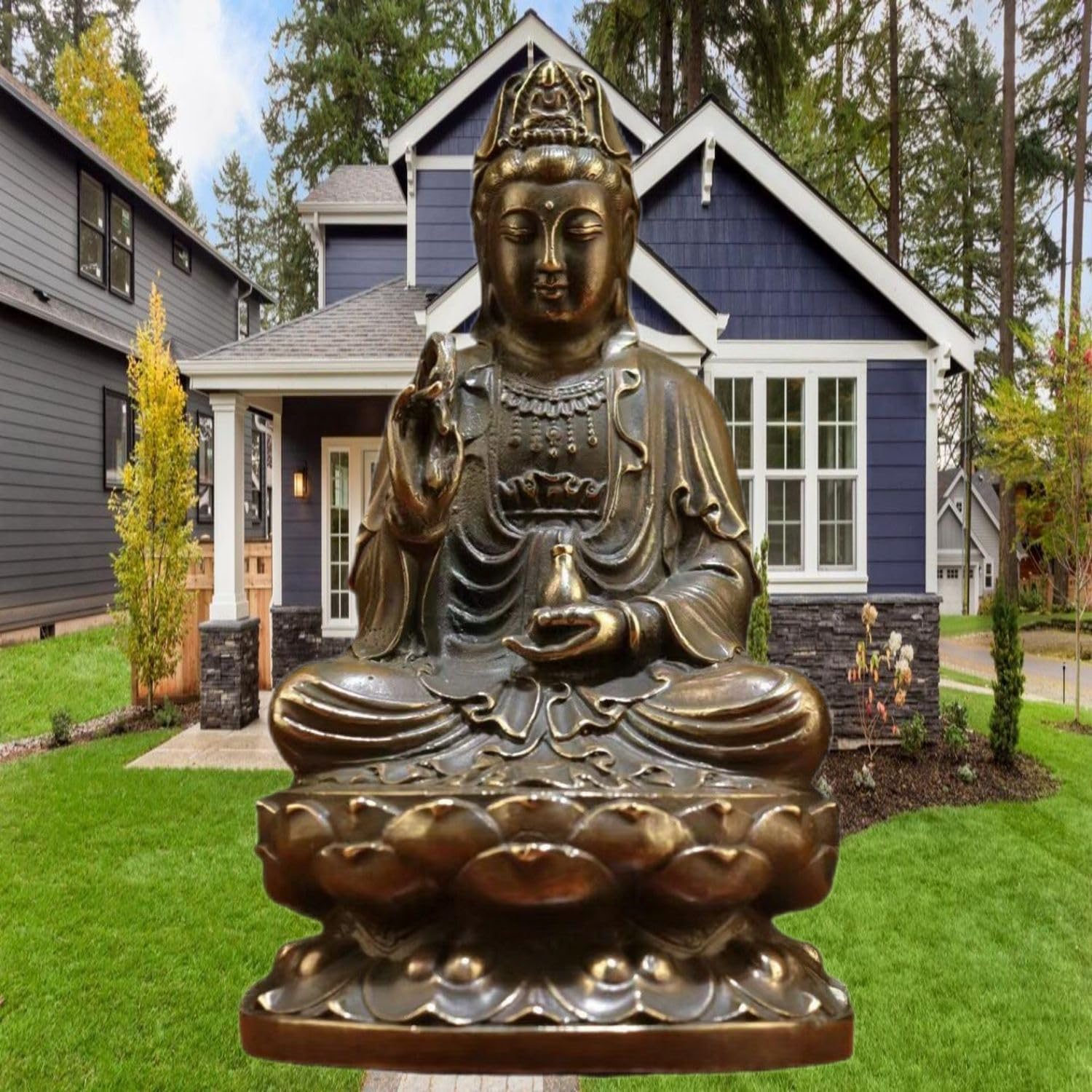 Ecqizer Feng Shui Buddha Statue for Home Office Decor
