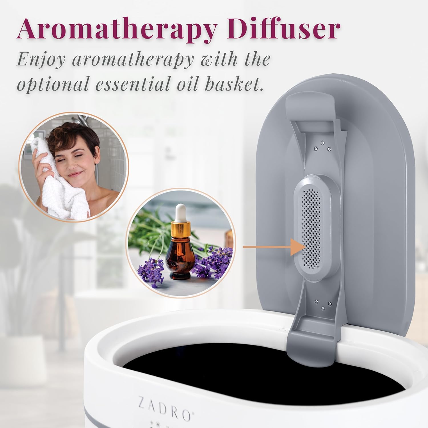 Zadro Fluted Oval Towel Warmer with Timer and Aromatherapy