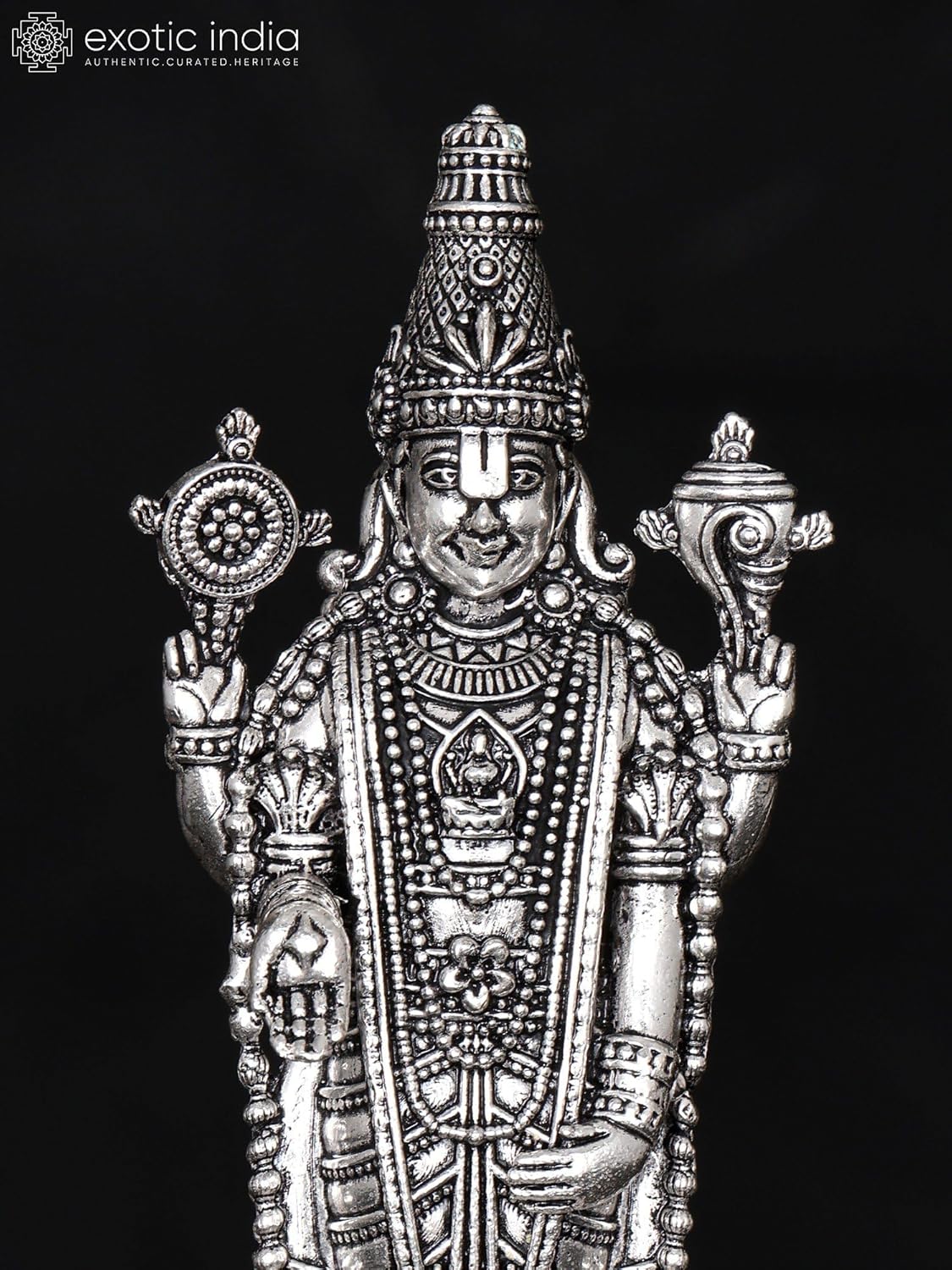 Superfine Lord Tirupati Balaji Brass Statue with Garuda Base