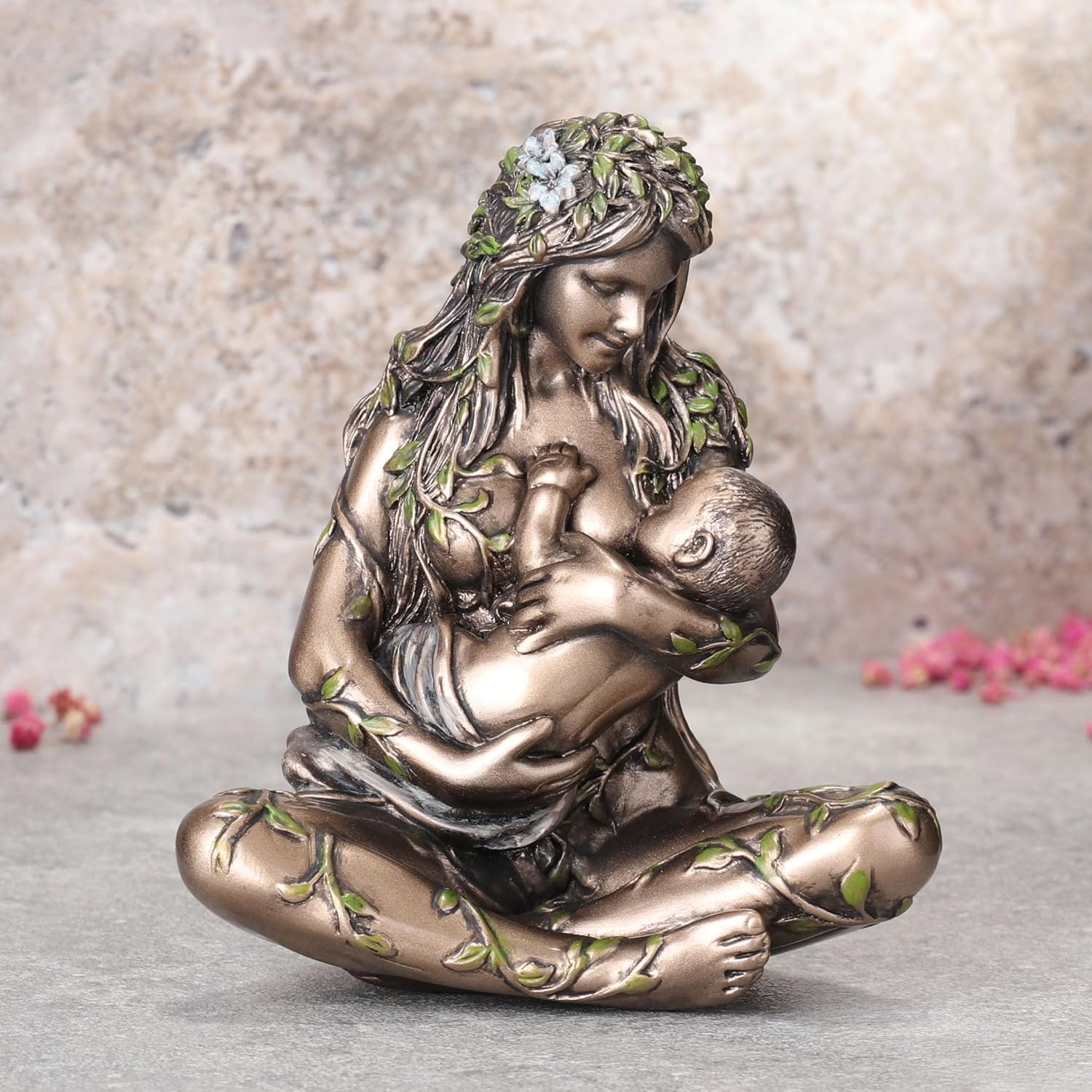 Veronese Design 4 38 Inch Mother Earth Gaia Nurturing Baby Resin Sculpture