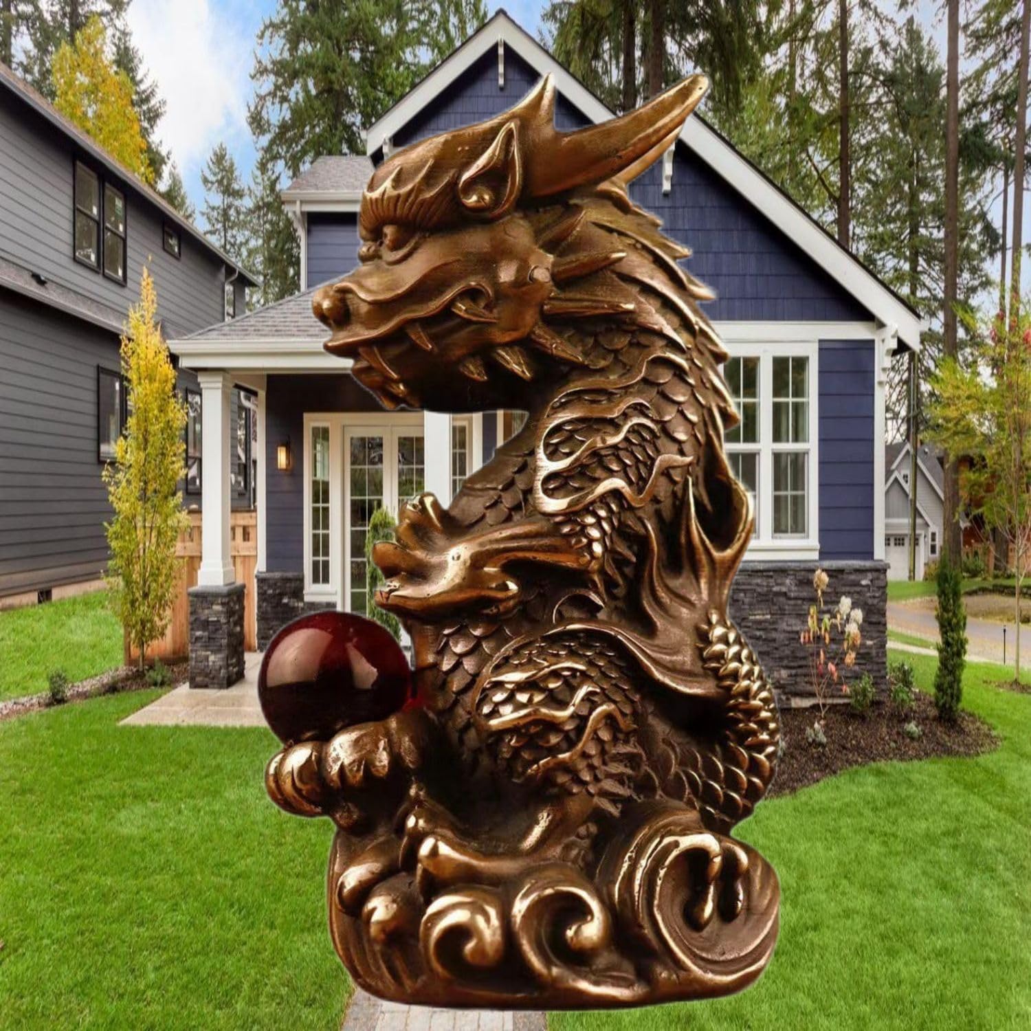 Ecqizer Wealth Figurine Feng Shui Decor for Home Office