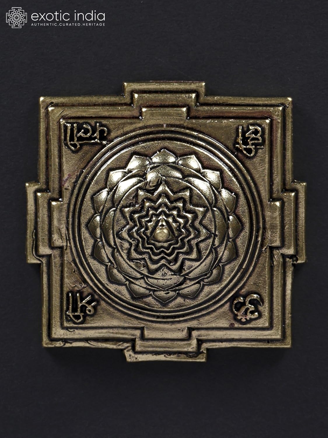 Superfine Shri Yantra Brass Statue for Home Pooja