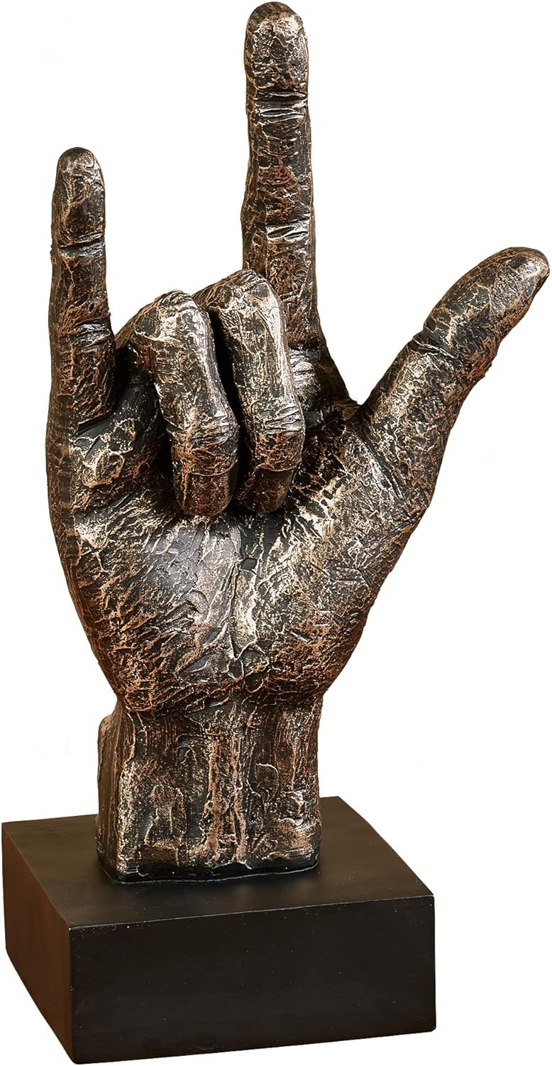 Touch of Class I Love You Hand Sculpture Bronze with Gold Highlights