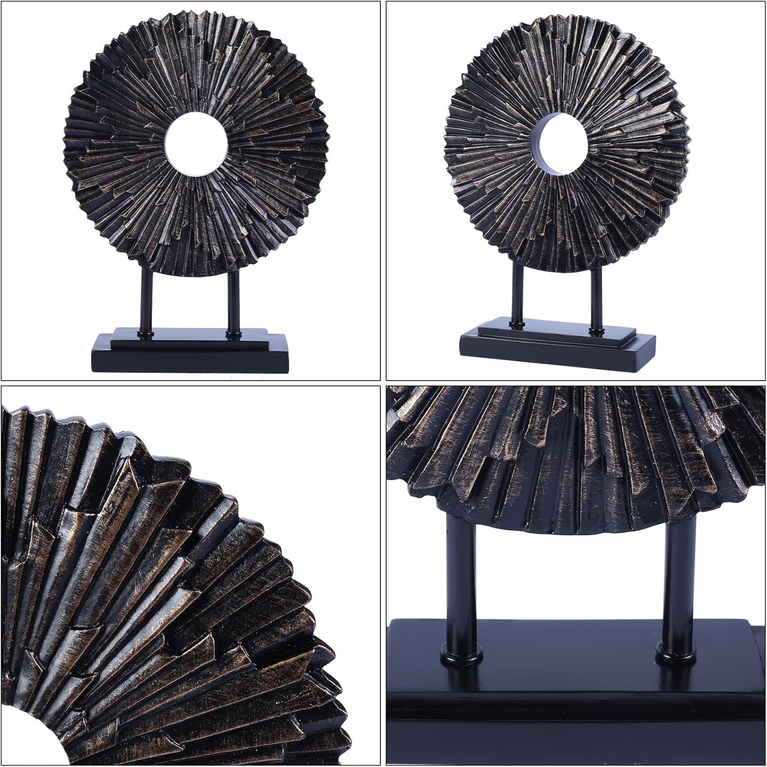 CECKQUE Minimalist Round Black Statue Home Decor