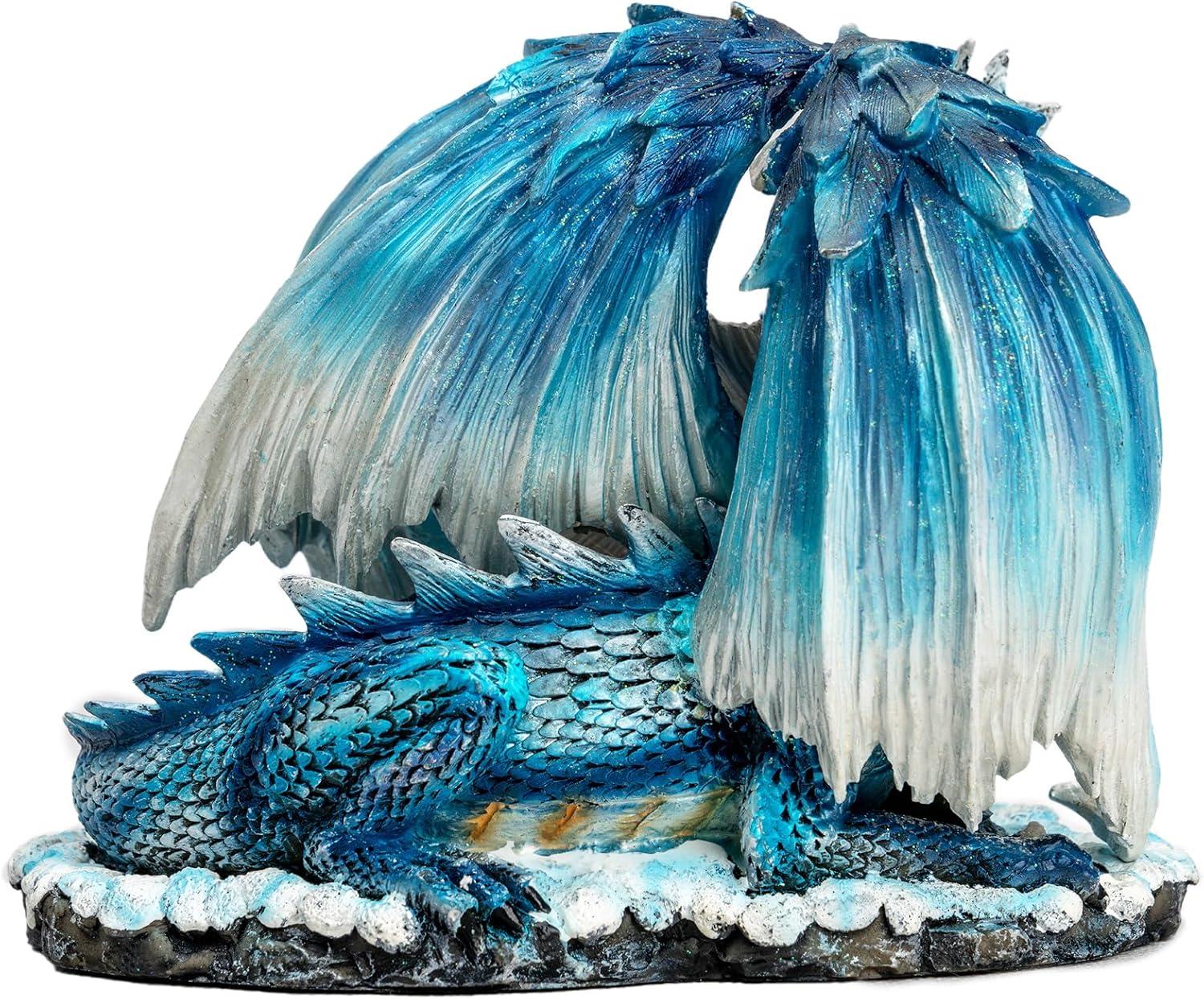 Fantasy Dragon Fairy Figurine Set - Mystic White Dragon Resin Decor