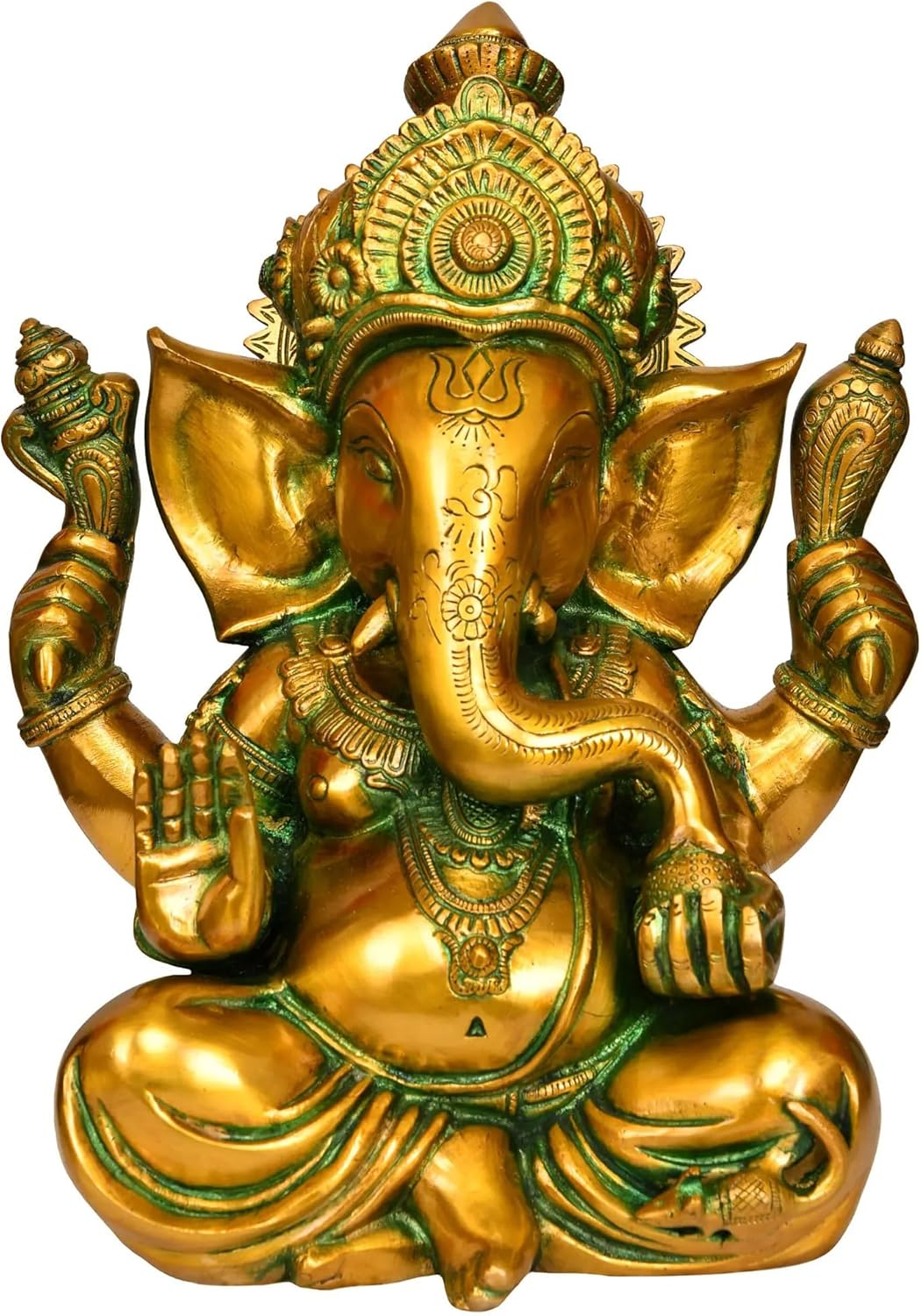 Brass Ganesha Idol Statue Home Office Decor Gift