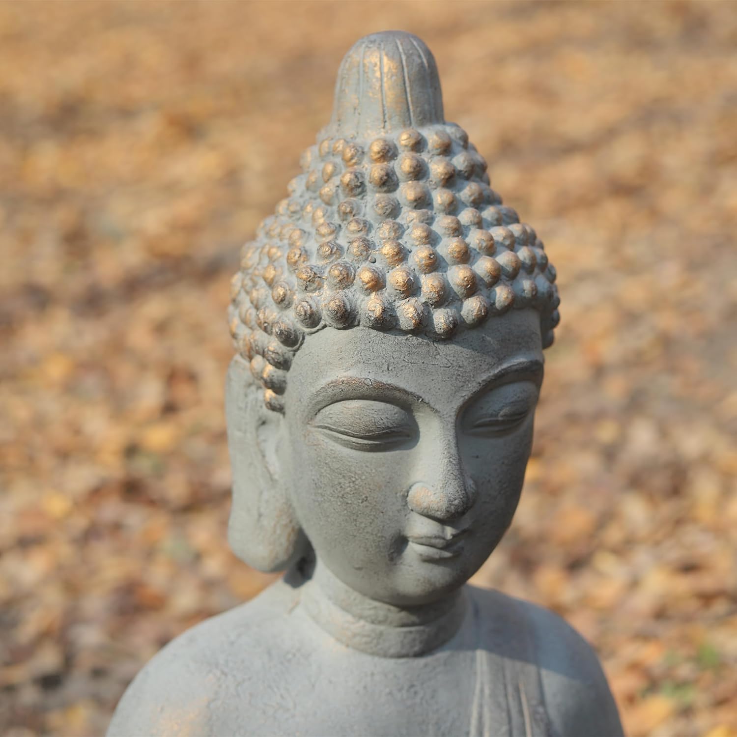 VANZUNE 26H Gray Buddha Statue for Home Decor