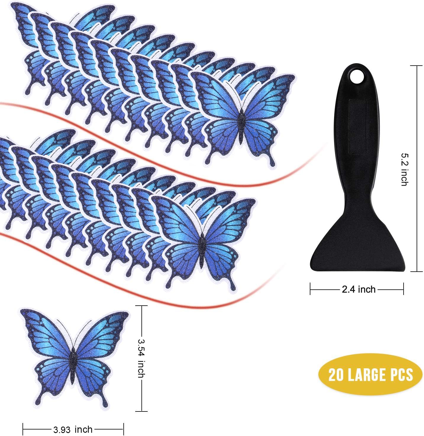 Secopad 20PCS Non-Slip Bathtub Butterfly Stickers - Blue