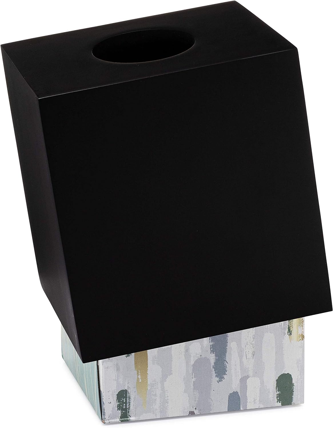 Essentra Home Matte Black Square Tissue Box Cover 1