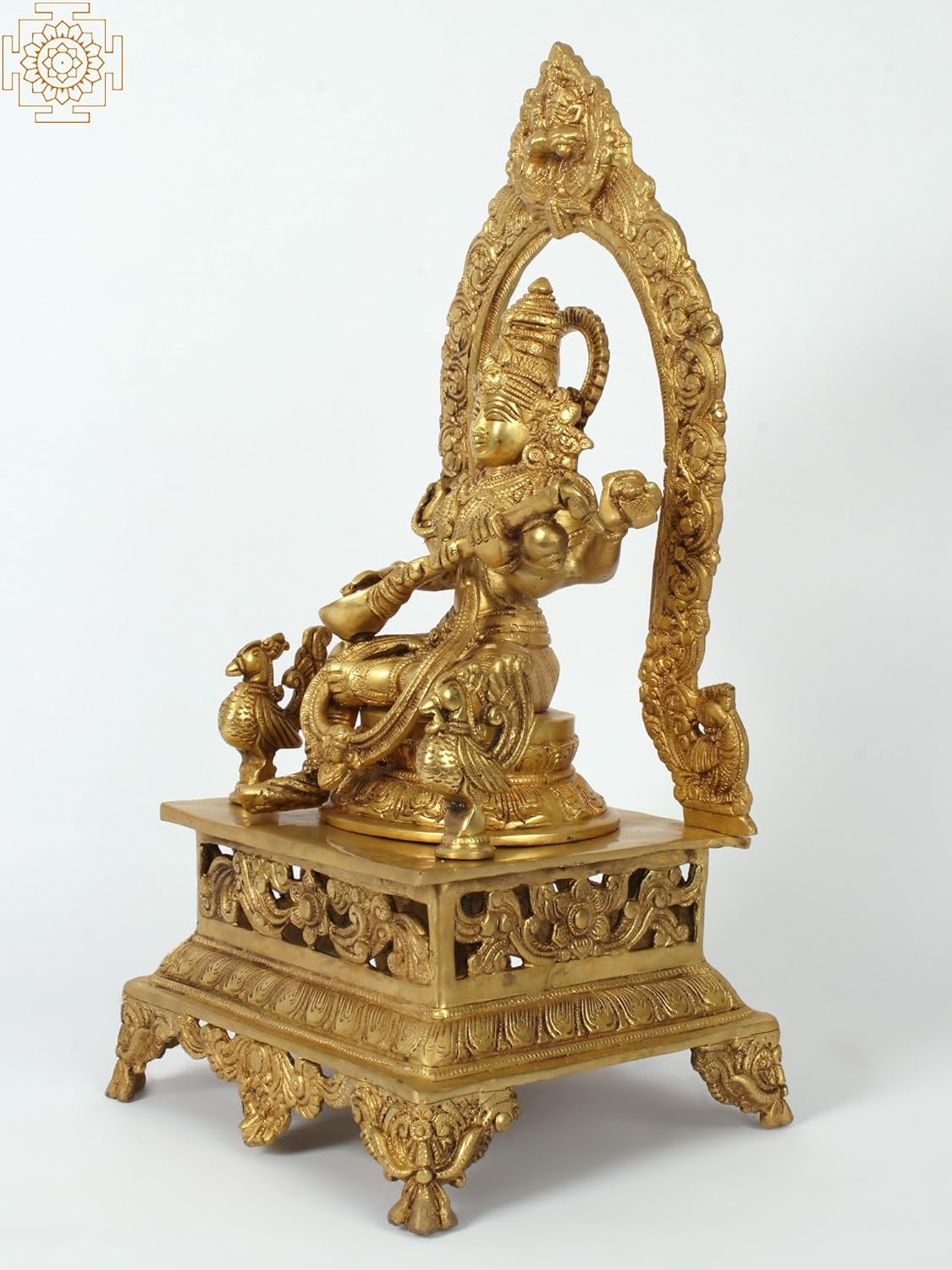 Brass Goddess Saraswati Statue with Veena 1