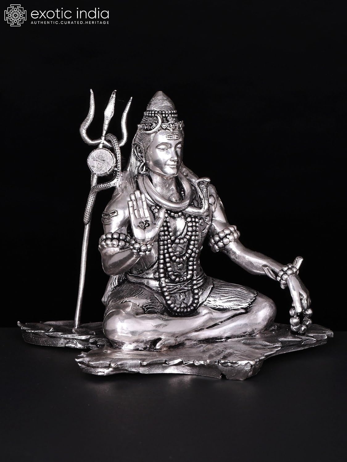 Superfine Silver Plated Lord Shiva Brass Statue for Pooja
