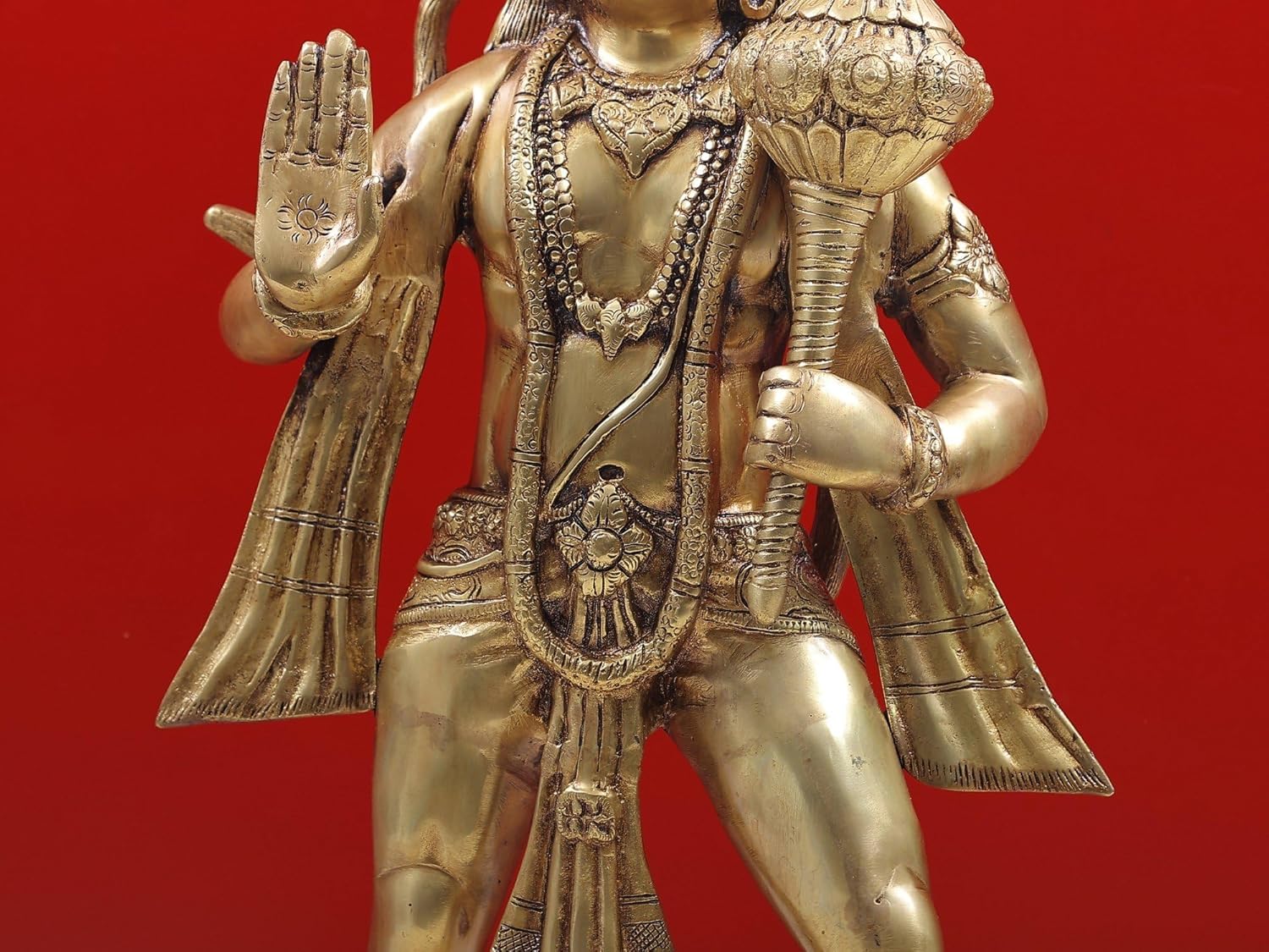 Brass Hanuman Statue 24 Inches for Home Office Decor