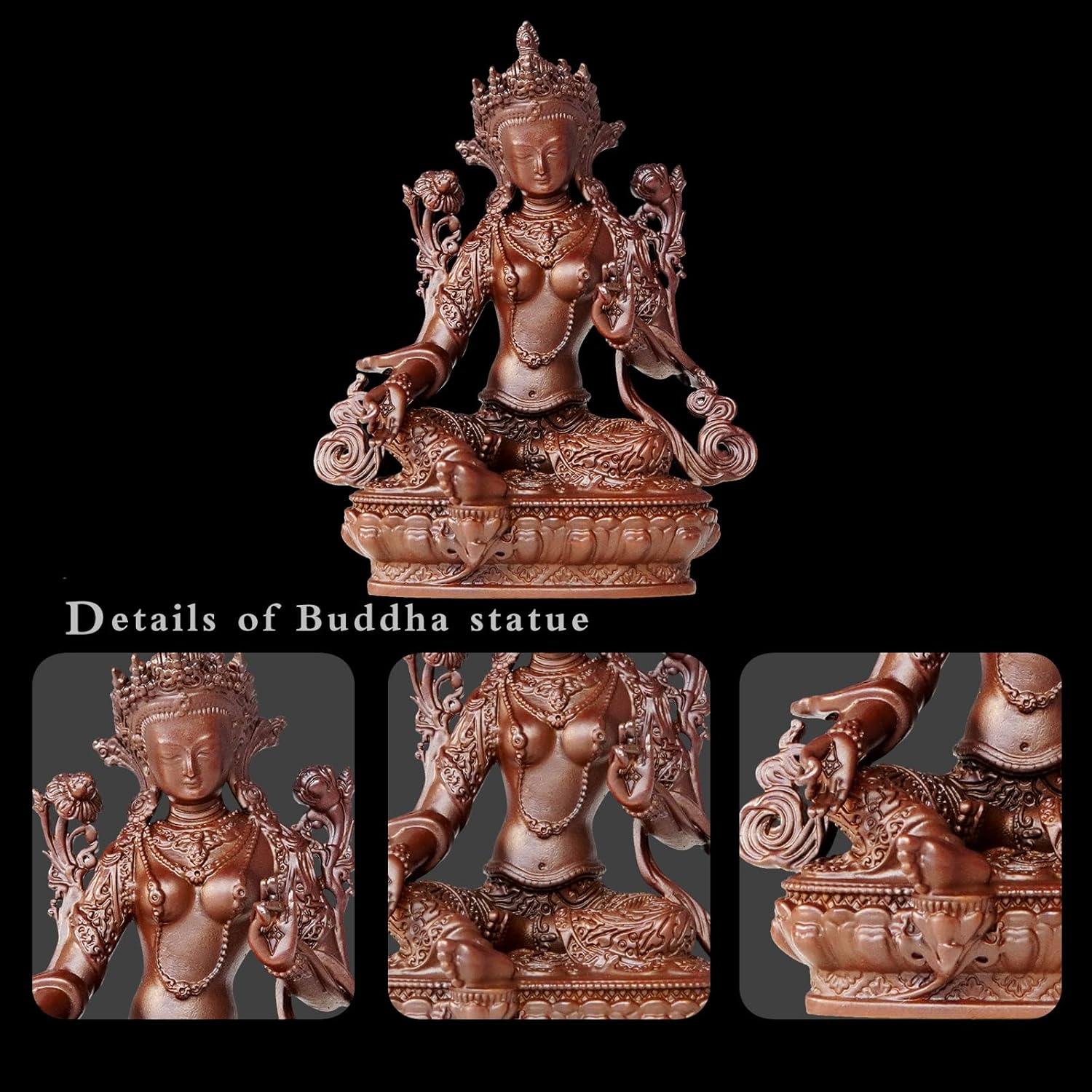 Small Buddha Statue Indoor Green Tara Decor