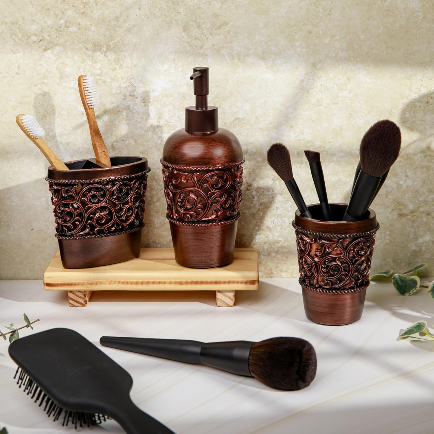 Essentra Home Bronze Bathroom Tumbler Cup 1