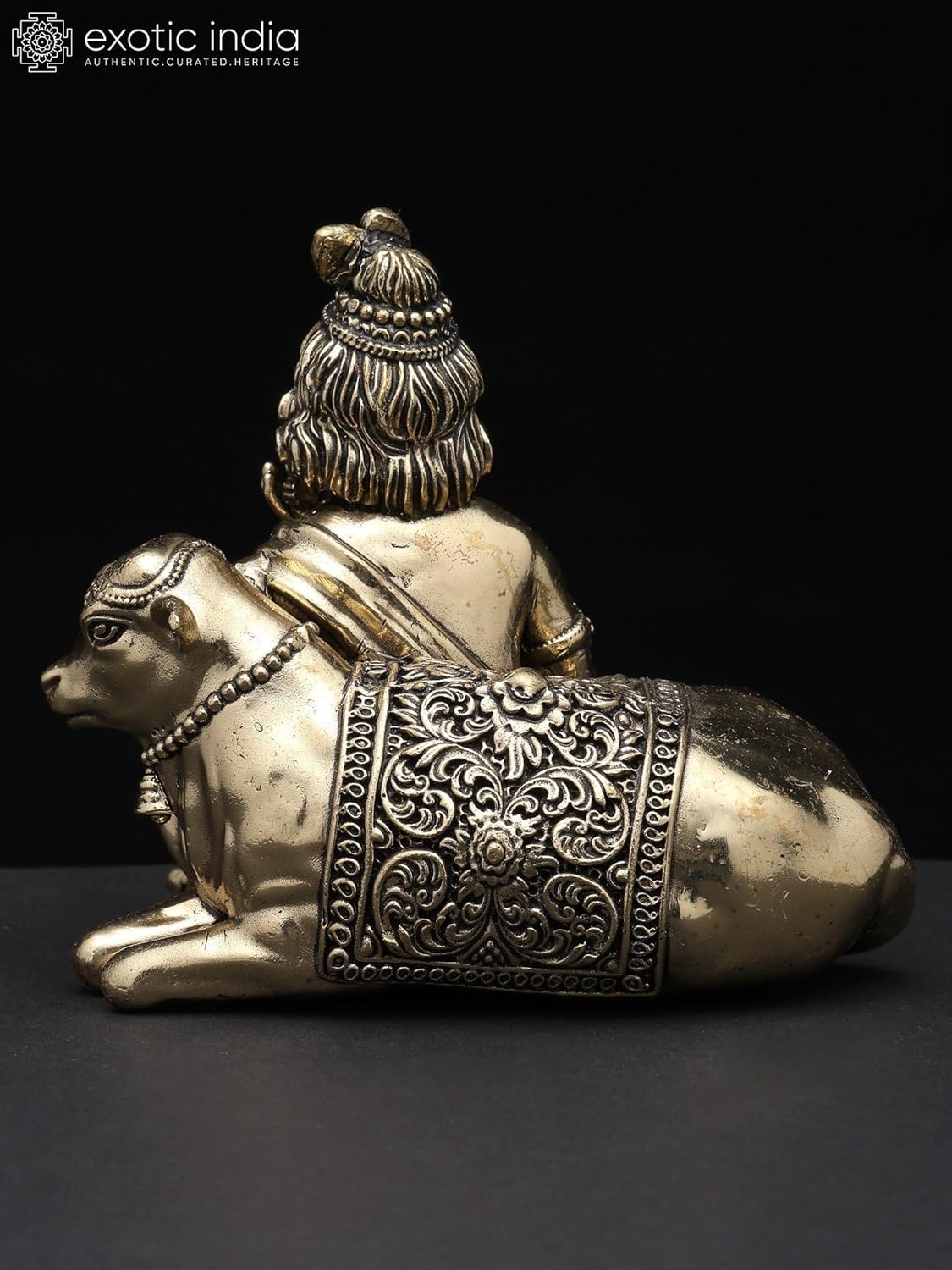 Exotic India Small Superfine Bal Gopal Brass Statue Lord Krishna Pooja Idol