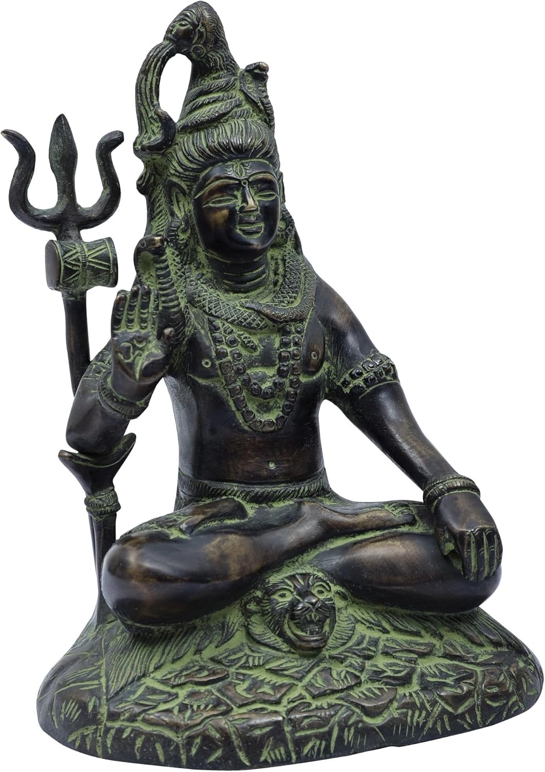 7-Inch Brass Lord Shiva Statue Pooja Room Decor