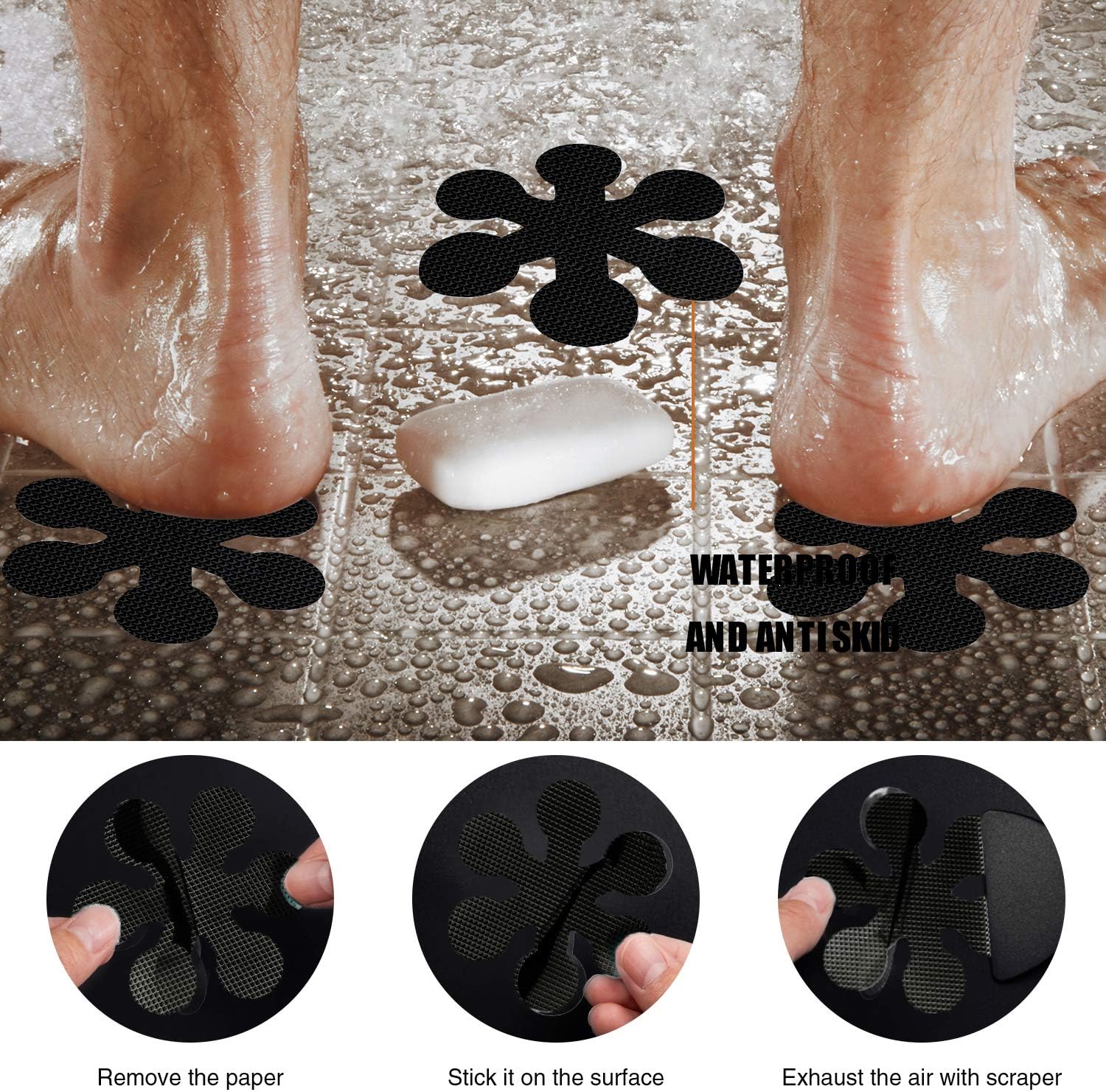 Secopad Non-Slip Bathtub Stickers with Scraper 1