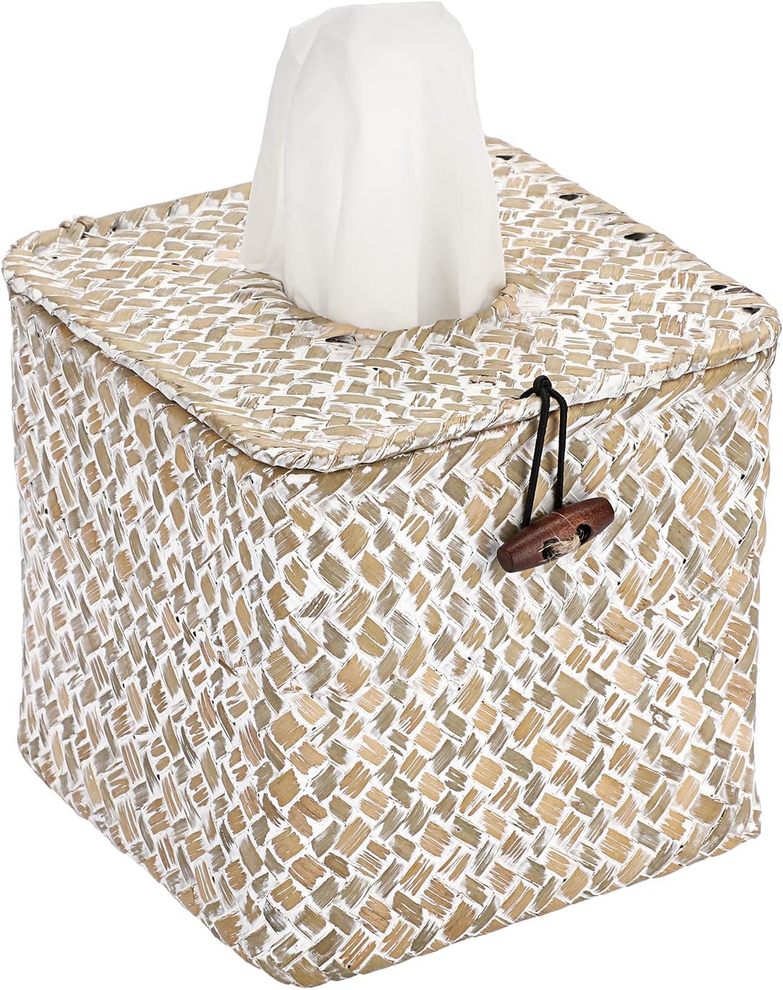 Sumnacon Seagrass Tissue Box Cover with Lid