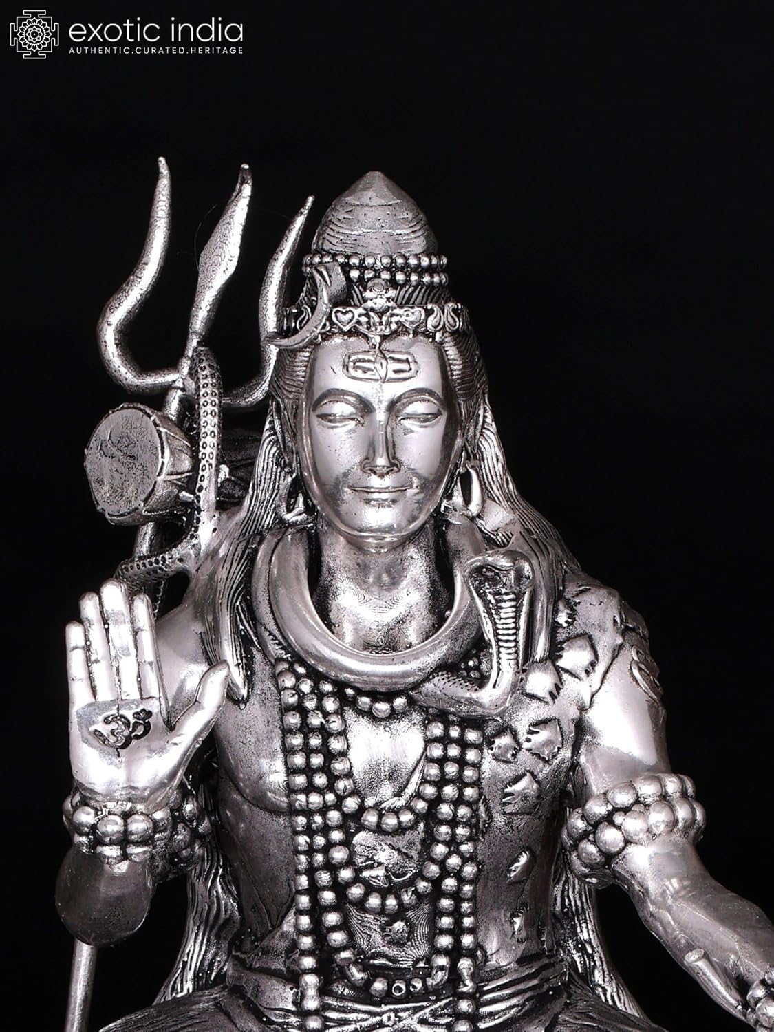 Superfine Silver Plated Lord Shiva Brass Statue for Pooja